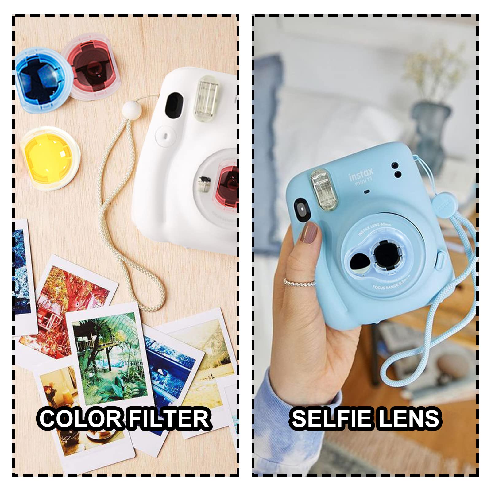 Caiyoule Fujifilm Instax Mini 11 Camera Accessories Kit Bundle With Protective Case & Mini Album & Frames & Diy Sticker & Filter