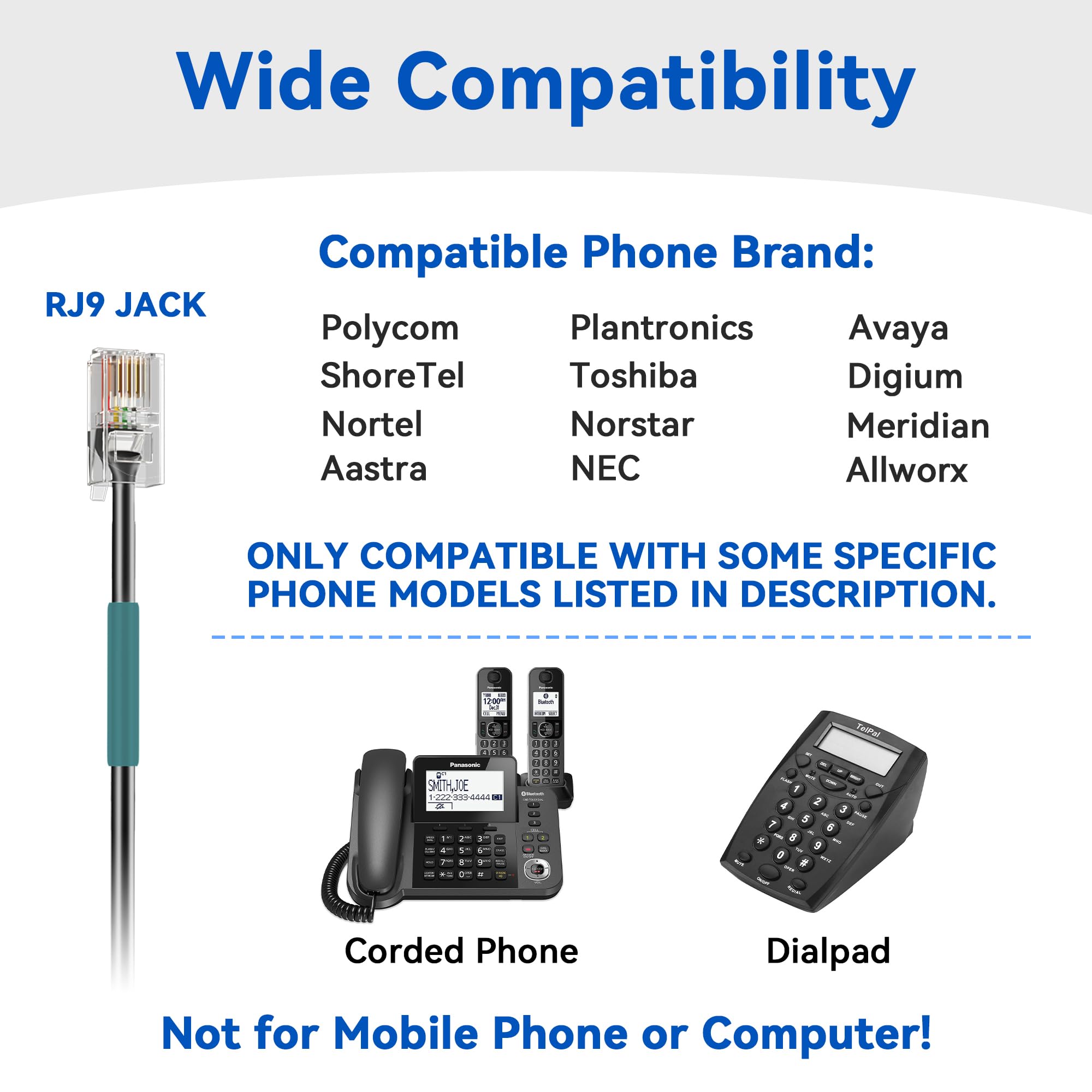 Phone Headset Rj9 With Microphone Noise Cancelling & Volume Controls, Office Telephone Headset Compatible With Polycom Plantroni