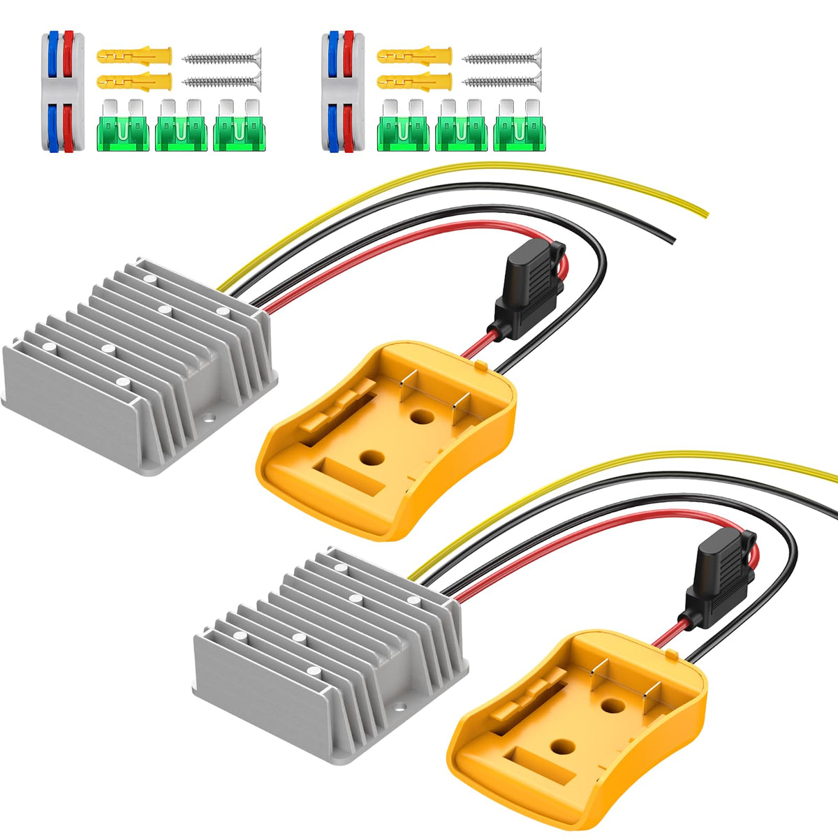 2 Pack 20V To 12V Step Down Converter For Dewalt 20V Power Wheels Battery Adapter, Dc 12V 20A 240W Buck Converter Regulator 30A