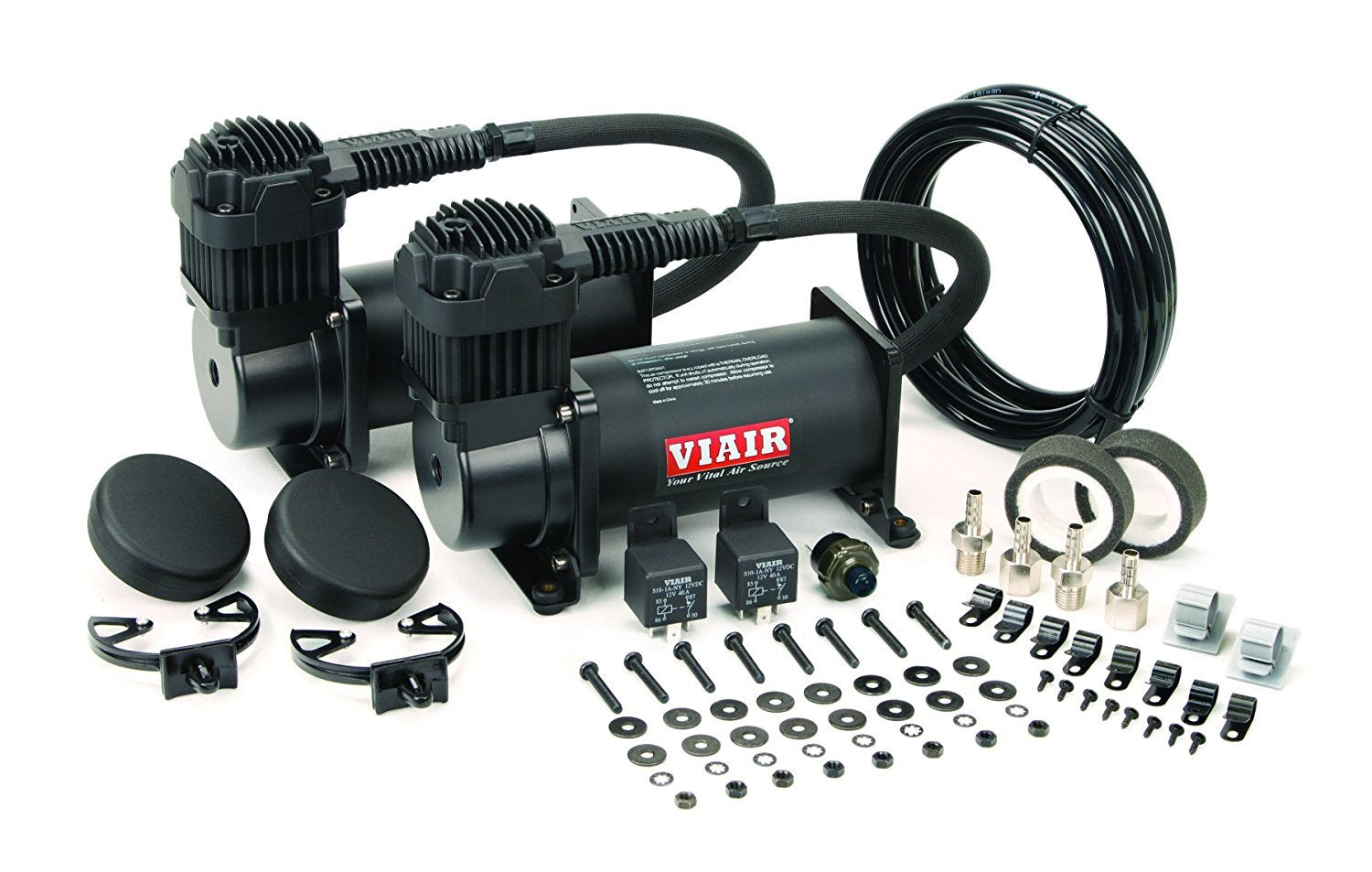 VIAIR 400C Dual Air Compressor for Air Suspension (2 Pack) 12V Fast Filling Compressor for Air Tanks, Tire Inflation, Bags, Air
