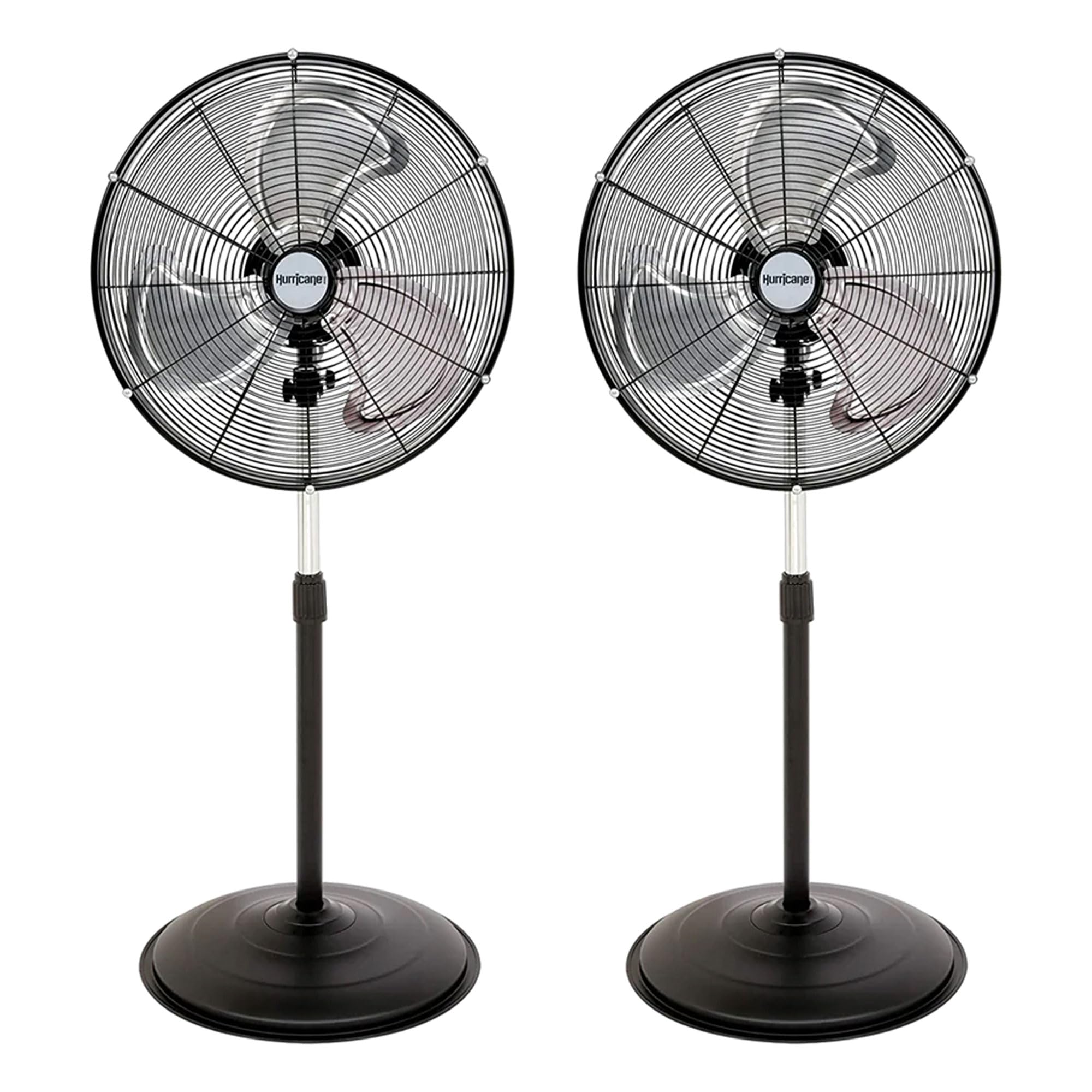 Hurricane Pro 20'' High Velocity Oscillating Metal Stand Fan Powerful 3 Speed Airflow, Adjustable Height For Home, Bedroom, Gara