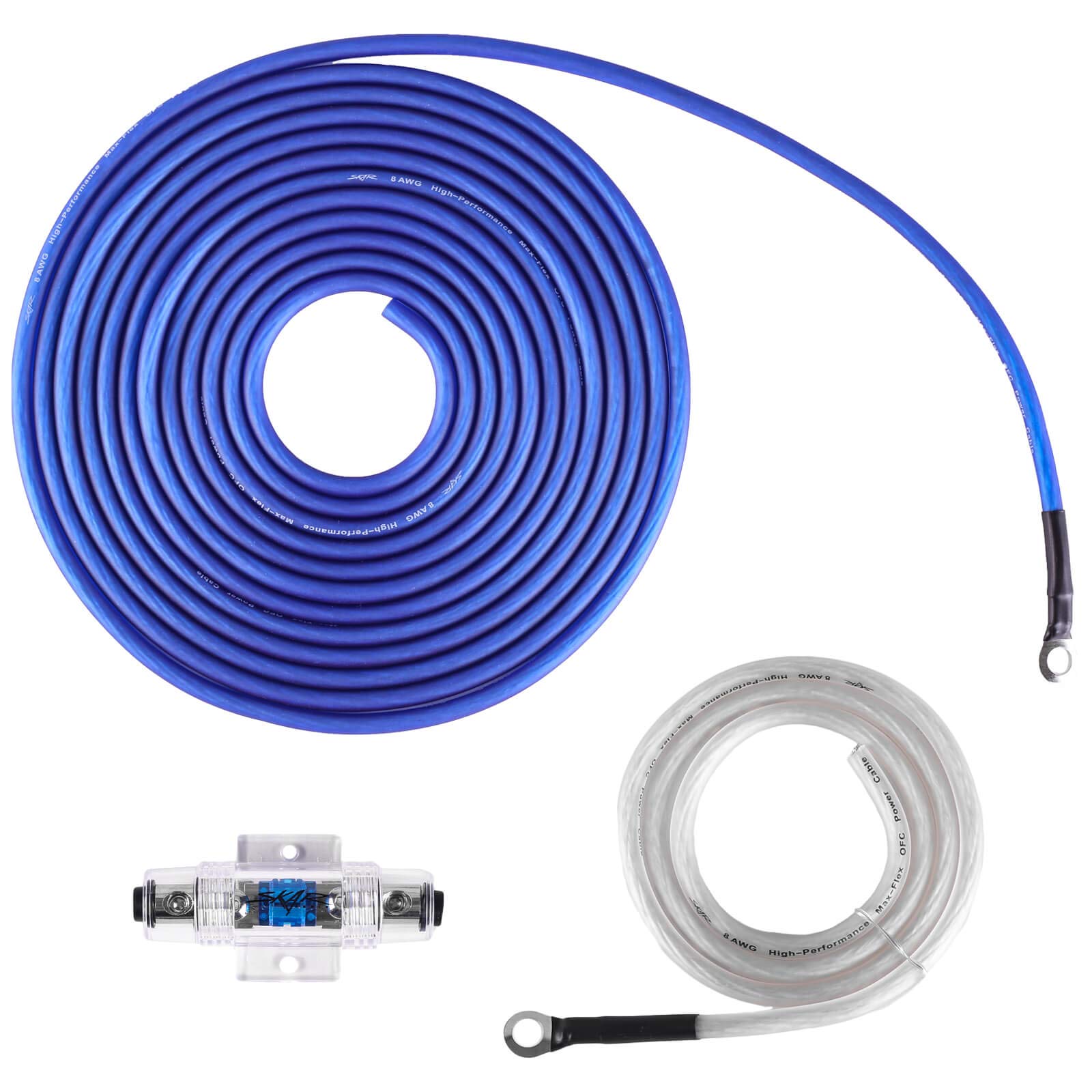 Skar Audio 8 Gauge Ofc Complete Amplifier Installation Wiring Kit, Skar8Manl Ofc