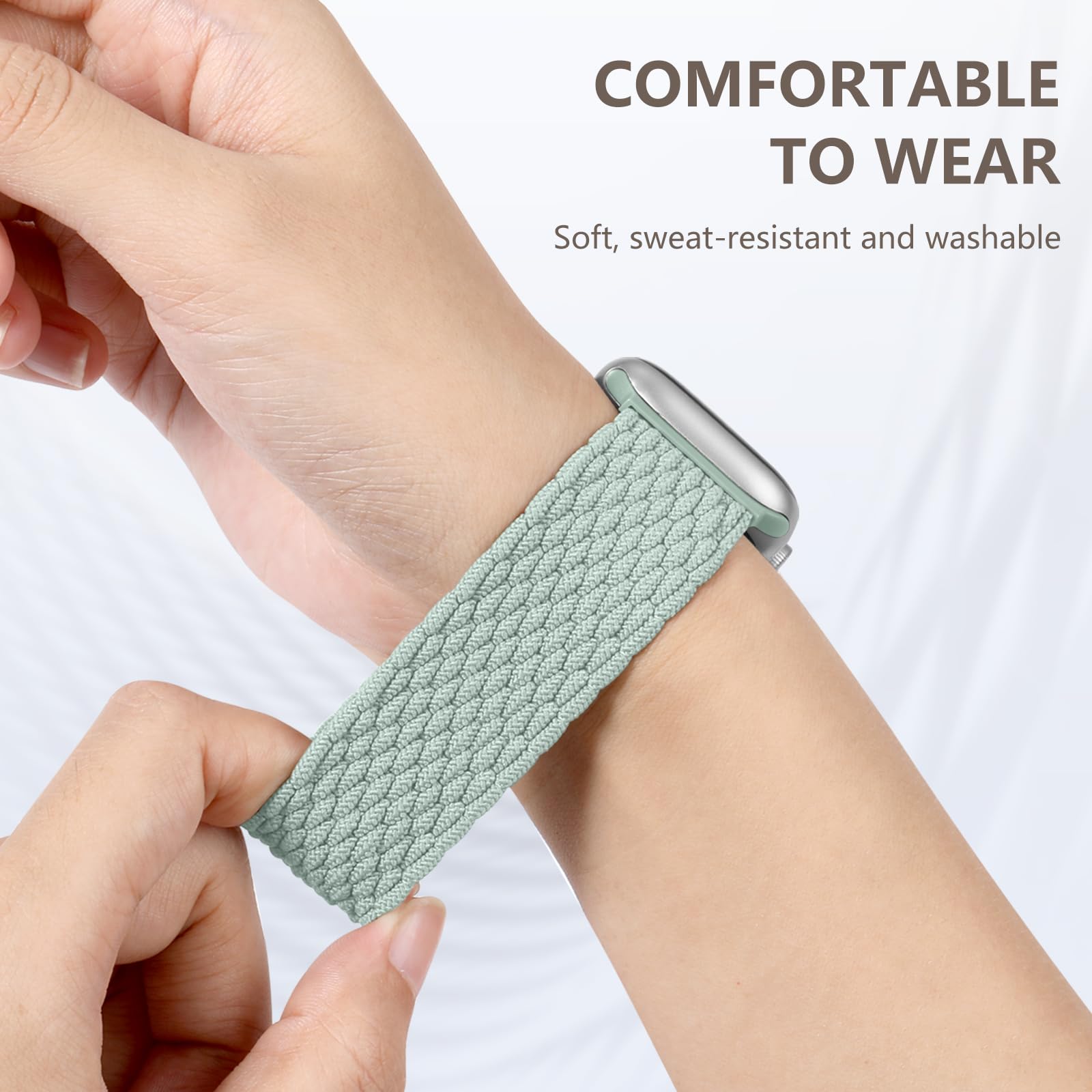 Zedoli Braided Solo Loop Compatible With Apple Watch Band 45Mm 44Mm 42Mm 49Mm Men, Adjustable Stretchy Nylon Solace Band Elastic