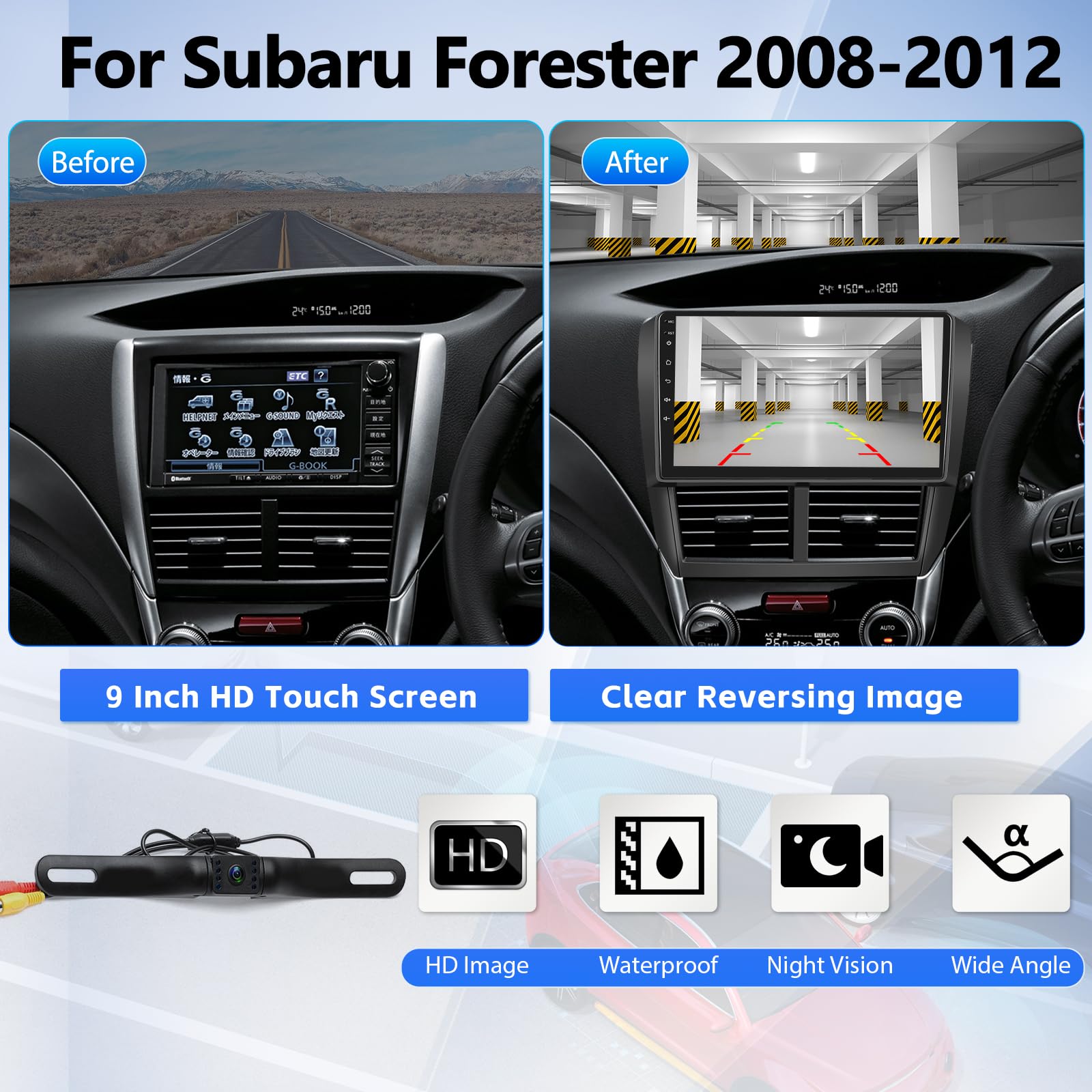 Unitopsci Car Radio For Subaru Forester 2008 2012 Car Mp5 Player With Carplay Android Auto Bluetooth Car Radio 9 Inch Hd Touchsc