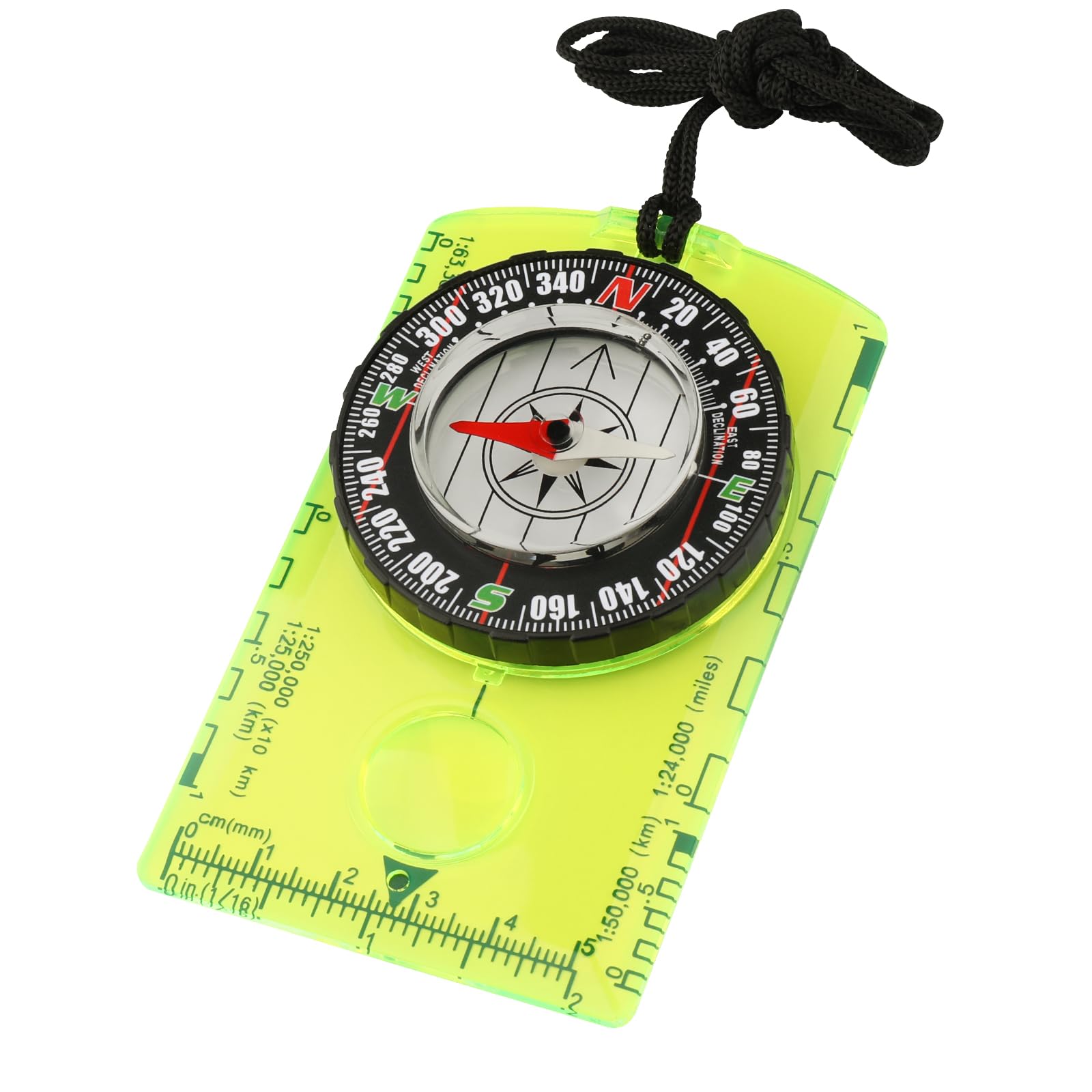 Orienteering Compass for Kids & Beginners - Lightweight Magnetic Navigation Compass with Map Scale, Easy-to-Read Dial for Campin