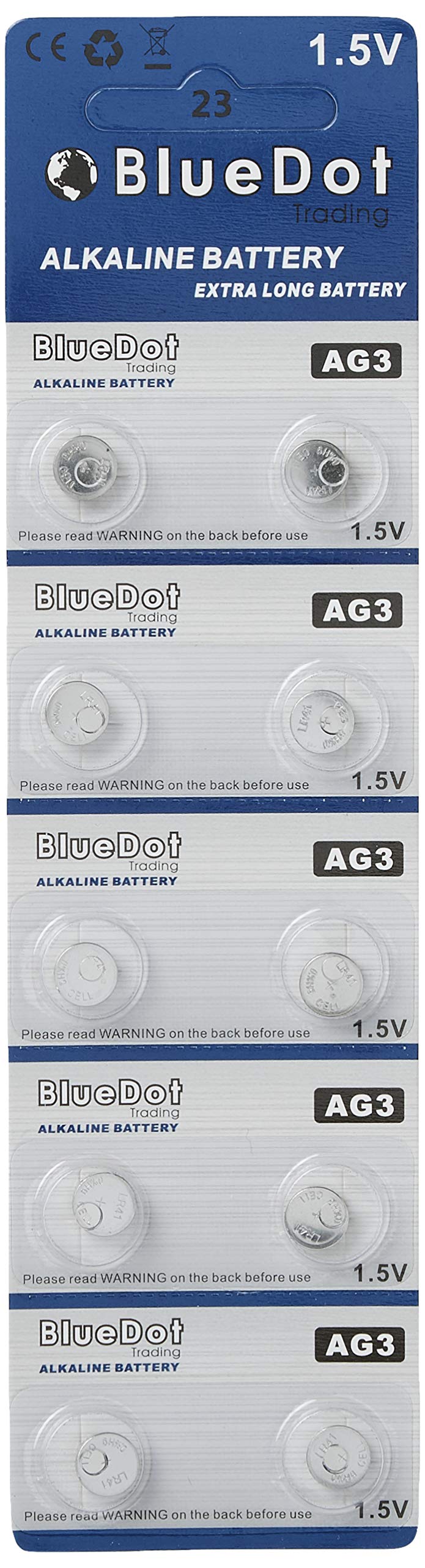 Bluedot Trading Ag3 Alkaline Button Cell Batteries, 100 Pack