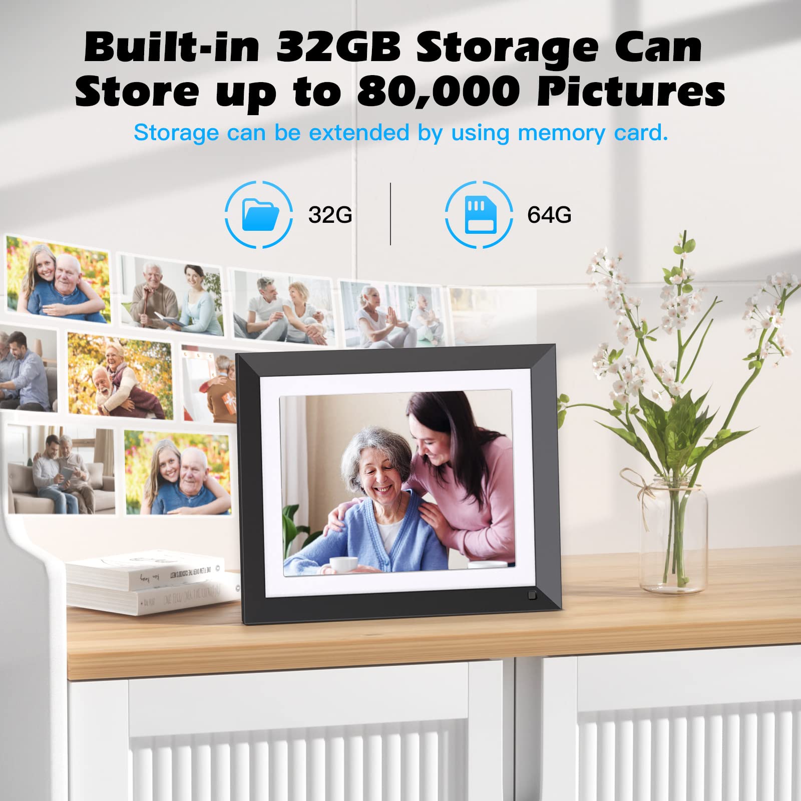 Fullja 11 Inch Wifi Digital Photo Frame   Smart Digital Picture Frame, 16Gb, Motion Sensor, Full Function, Sharing Photos And Vi