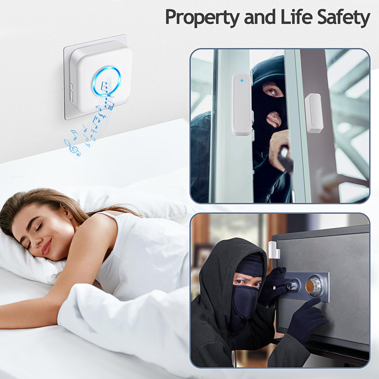 Door Chime, Satisure Door Sensor Chime When Door Opens, Door Entry Alarm For Business/Home/Office/Store With 600 Ft Range 58 Chi