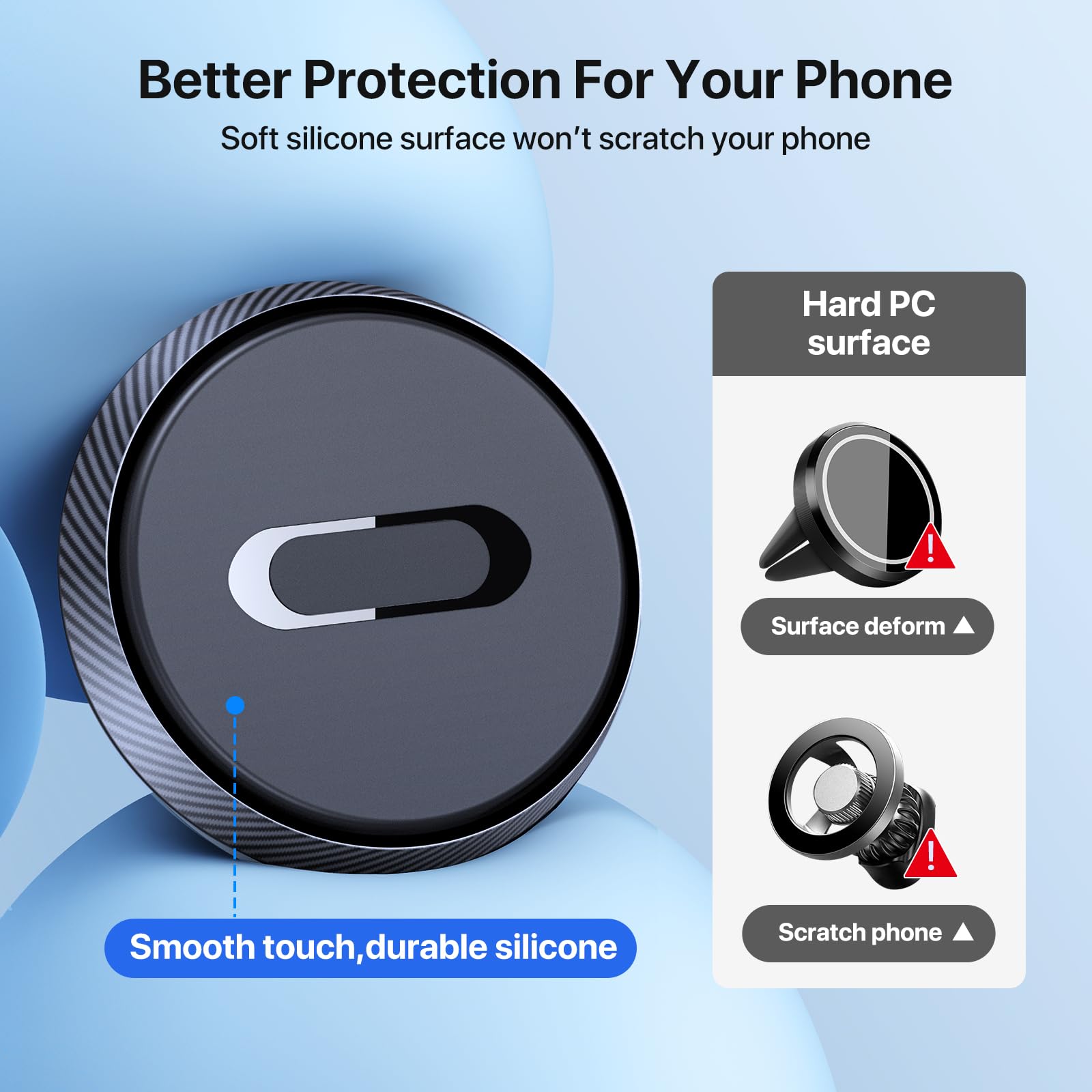 Miracase Magnetic Phone Holder For Car, [Never Blocking] Hands Free Universal Car Phone Holder, Strong Magnets Phone Mount, Vent