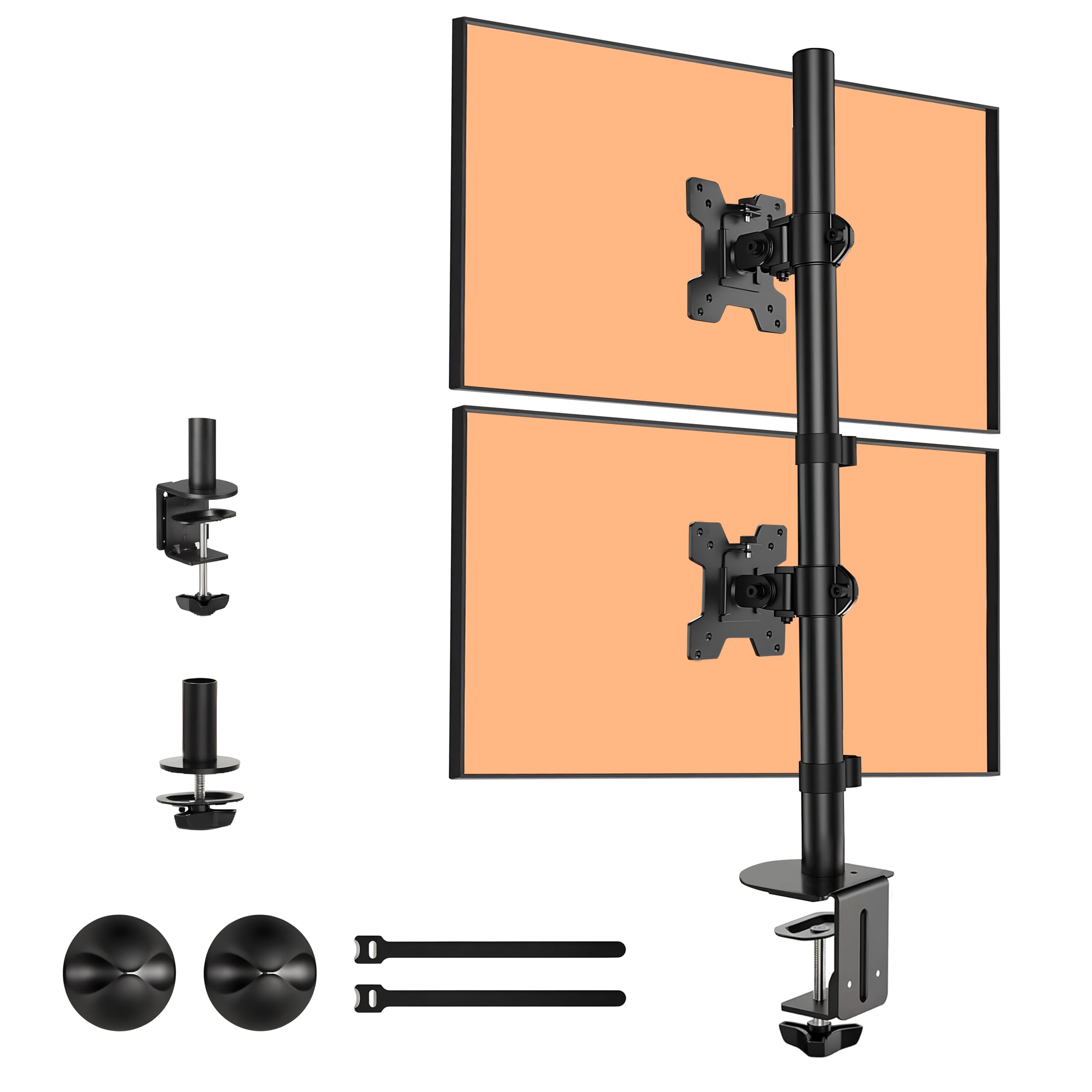 Artikel Double Monitor Desk Mount | Adjustable Heavy Duty Monitor Arms | Vesa Mount With C Clamp & Grommet Mounting Base | Compu