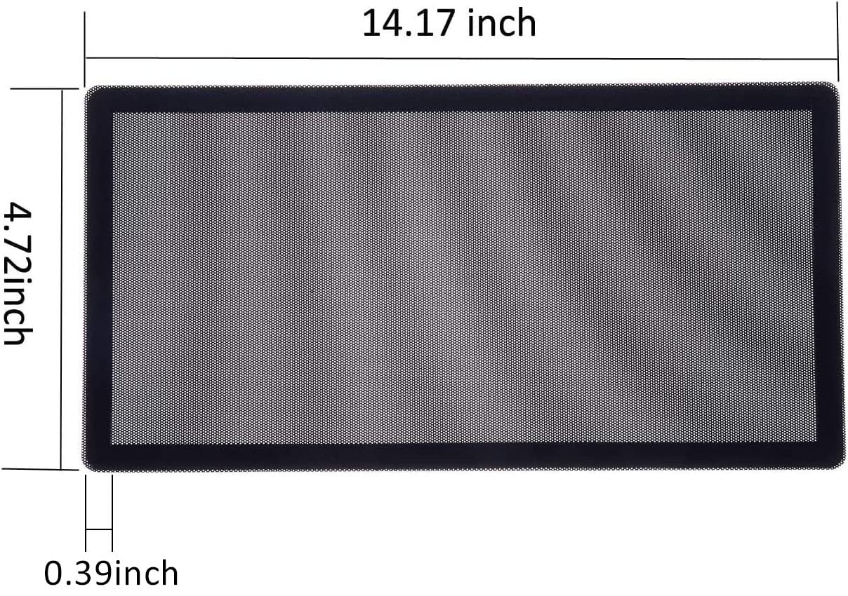 360Mm 120Mm X 2 Pc Fan Dust Mesh Filter 4.72Inch Pvc Computer Pc Case Dust Proof Filter Cover Magnetic Black 2 Pack