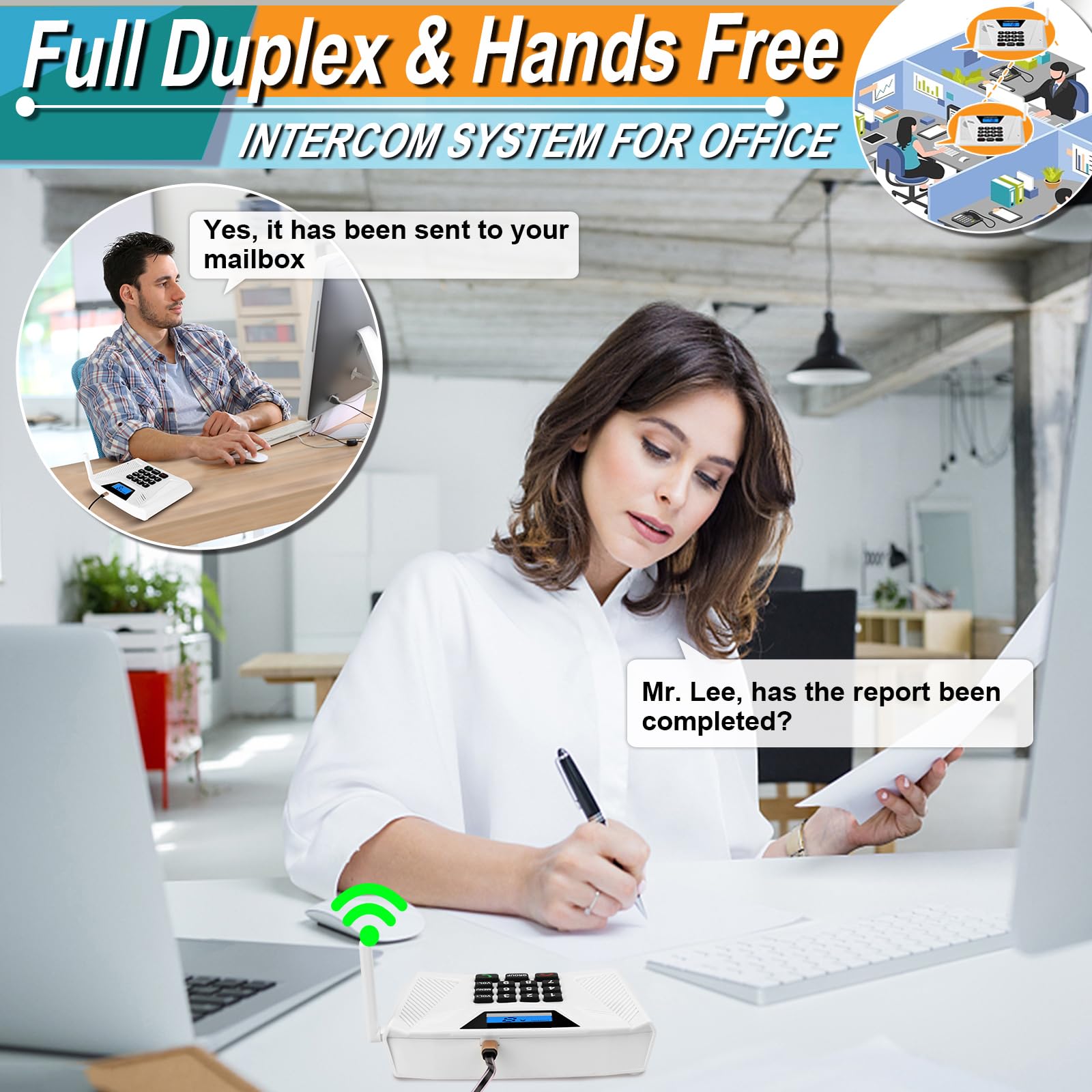 Intercoms Wireless For Home Upgrade 2024, Hands Free Intercom 5300 Feet Range, Real Time Two Way Communication Full Duplex Inter