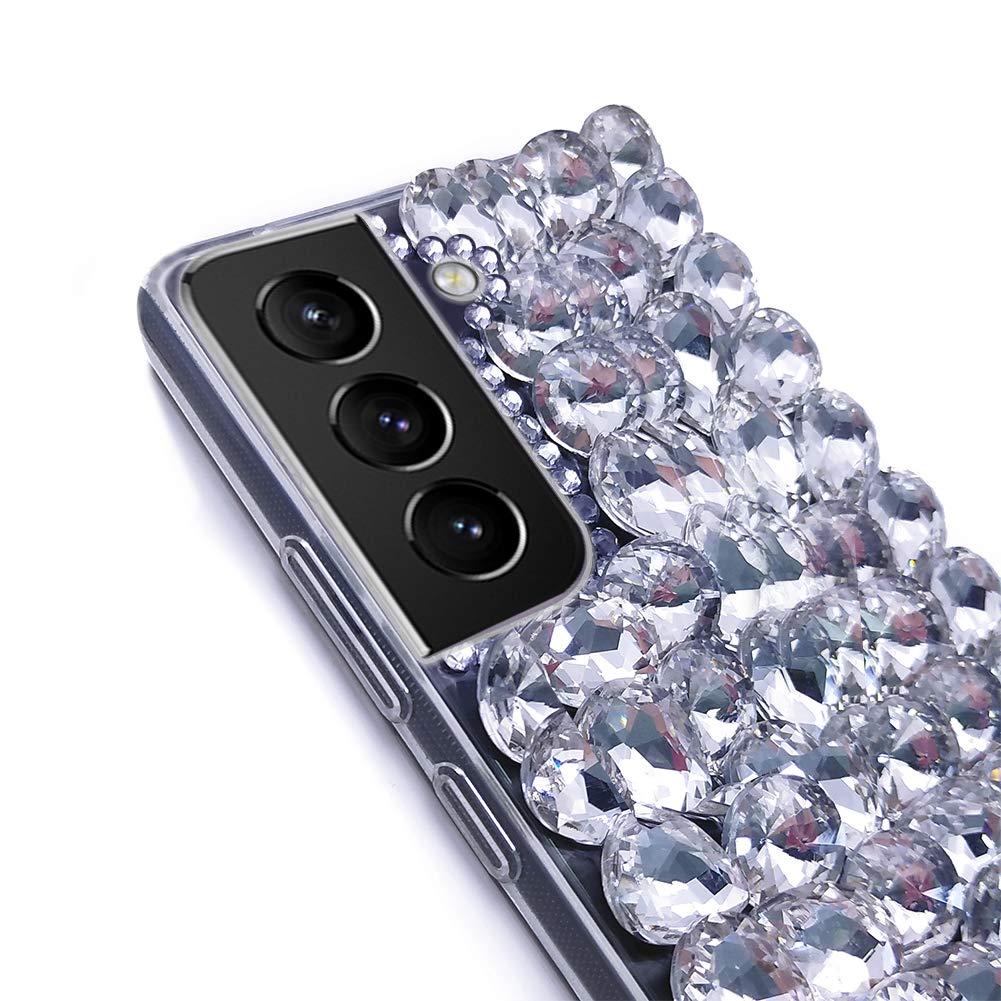 Bonitec For Samsung Galaxy S23 Case Bling Sparkle 3D Glitter Case For Women Girls Luxury Shiny Crystal Rhinestone Diamond Bumper