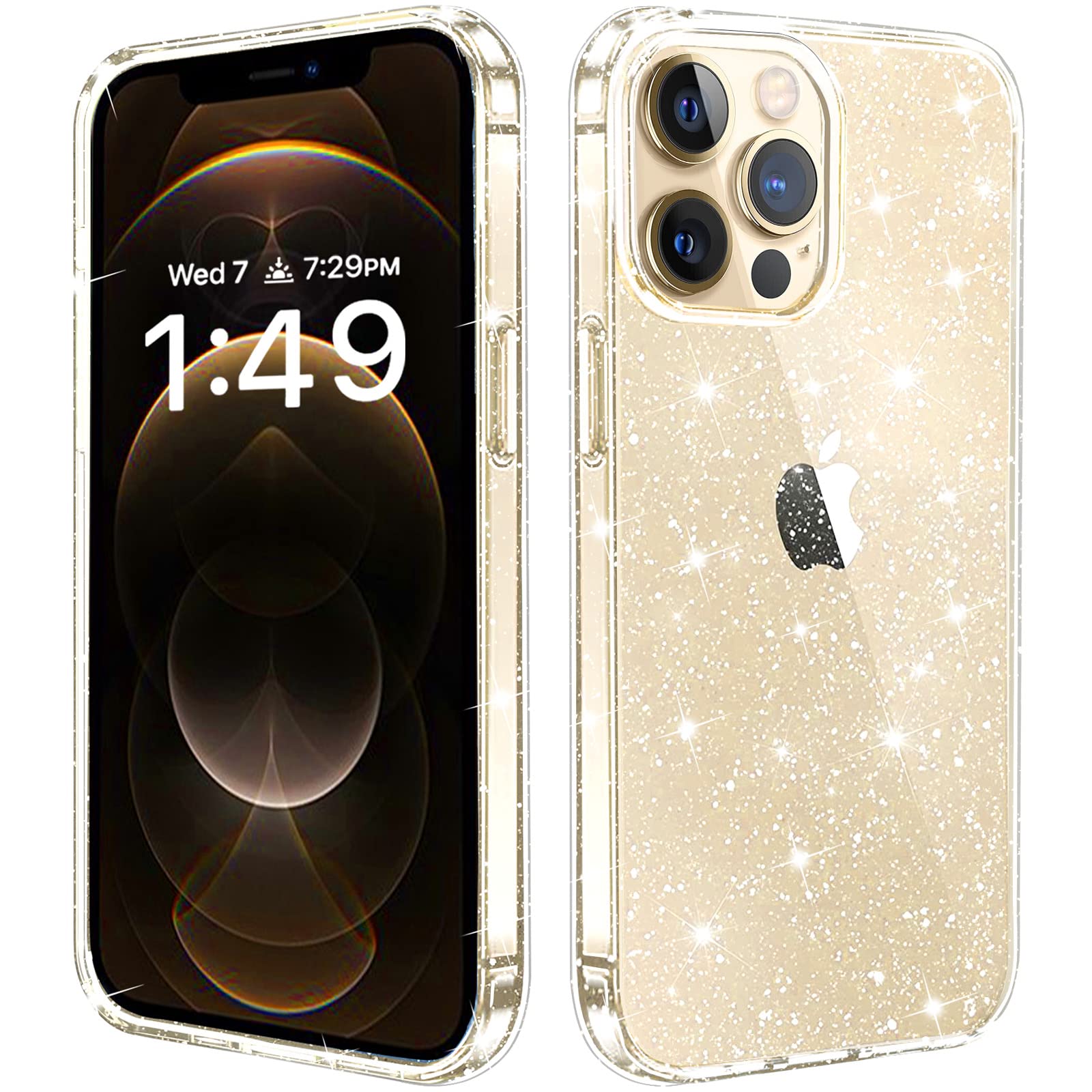 Jjgoo Compatible With Iphone 12 Pro Max Bling Glitter Sparkly Shockproof Anti Scratch & Shockproof Protective Phone Case Cover,