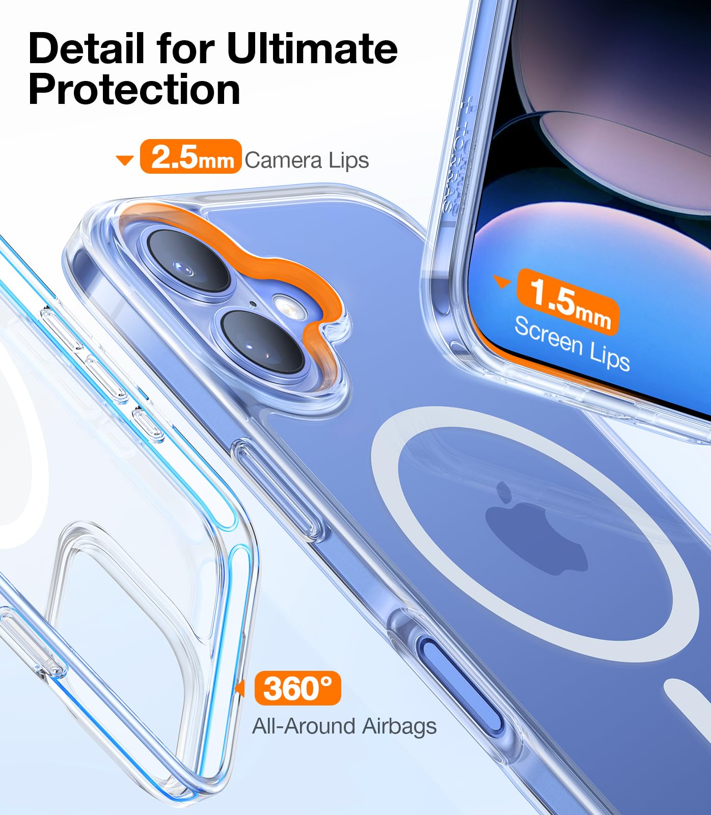 Torras For Iphone 16 Plus Case, [Compatible With Magsafe] [Military Grade Drop Tested] Translucent Magnetic Slim Protective Case