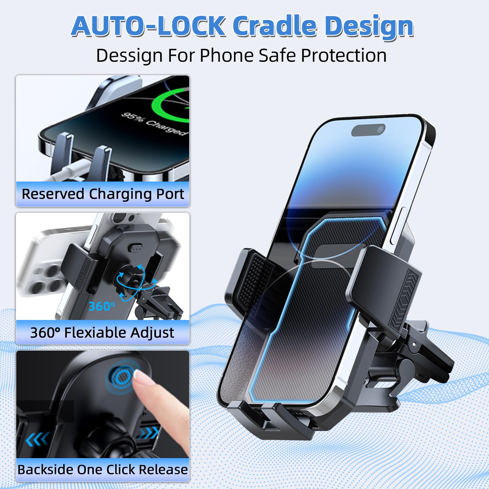 Car Phone Mount For Toyota Rav4 2013-2015 2016 2017 2018 Accessories Custom Air Vent Phone Holder Auto Lock Phone Holder Hands F