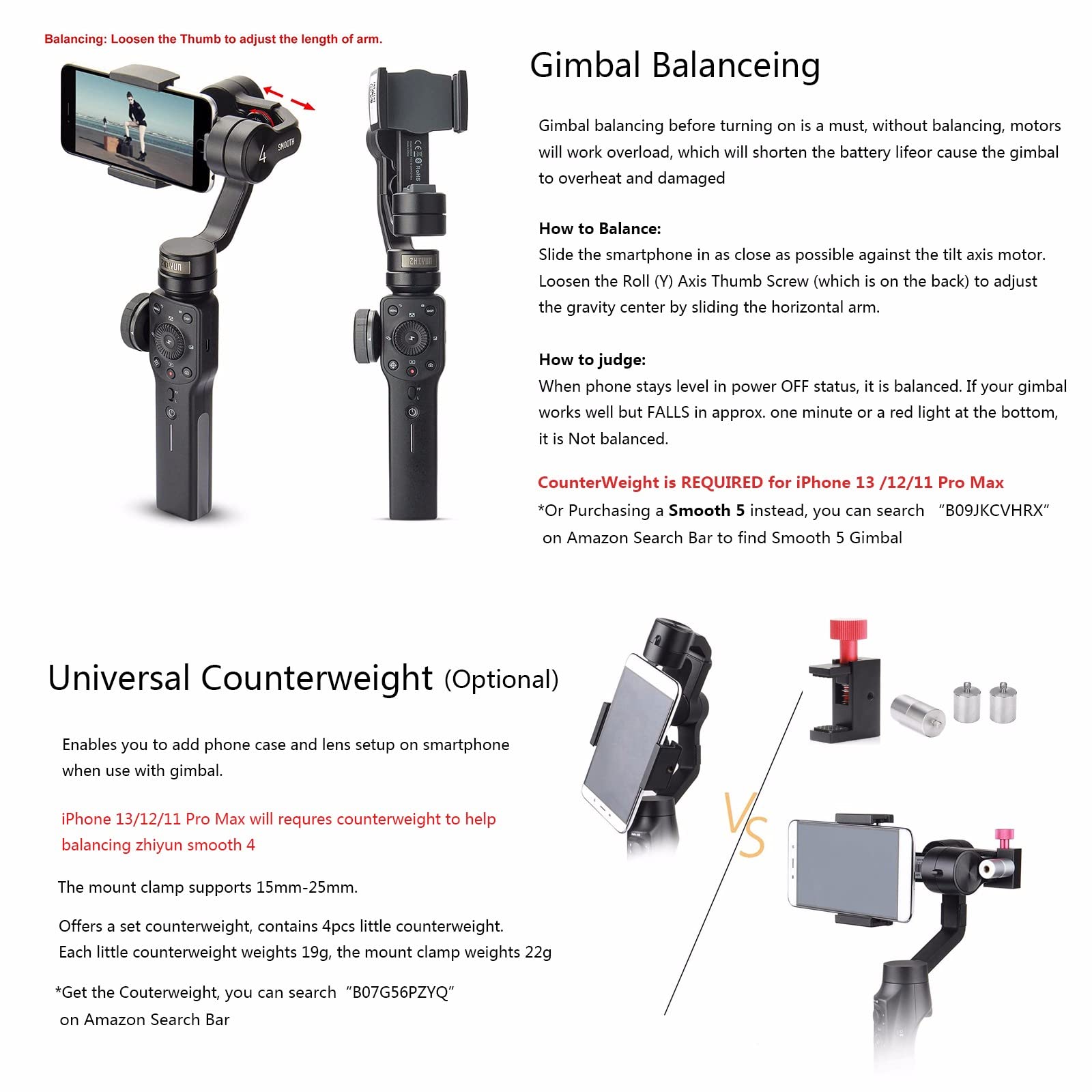 Zhiyun Smooth 4 Gimbal Stabilizer For Smartphone Iphone Android Cell Phone 3-Axis Handheld Gimbal For Vlogging Youtube Vlog Tikt