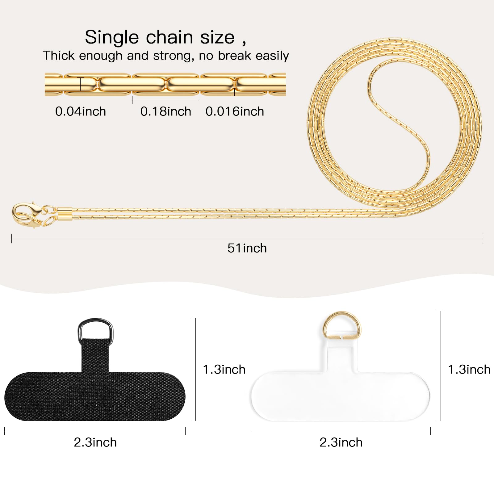 Unnfiko 2Pcs Crossbody Cell Phone Lanyard For Women, Universal Metal Phone Chain Strap Crossbody With Phone Tether Tab (Gold & S