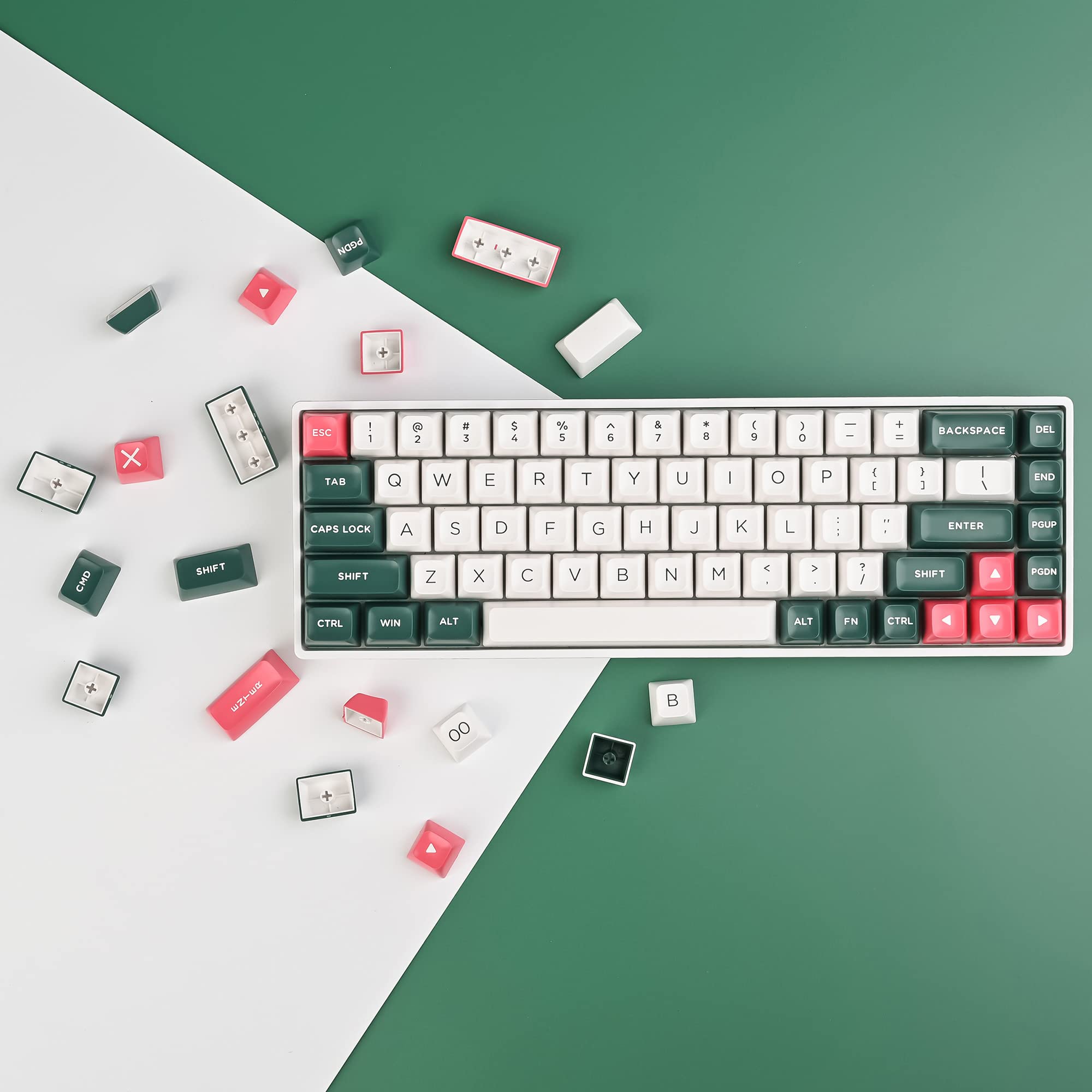 Ussixchare Pbt Keycaps Asa Profile Double Shot Full Key Caps Set Ansi Layout For Mechanical Keyboard Replacement Compatible With