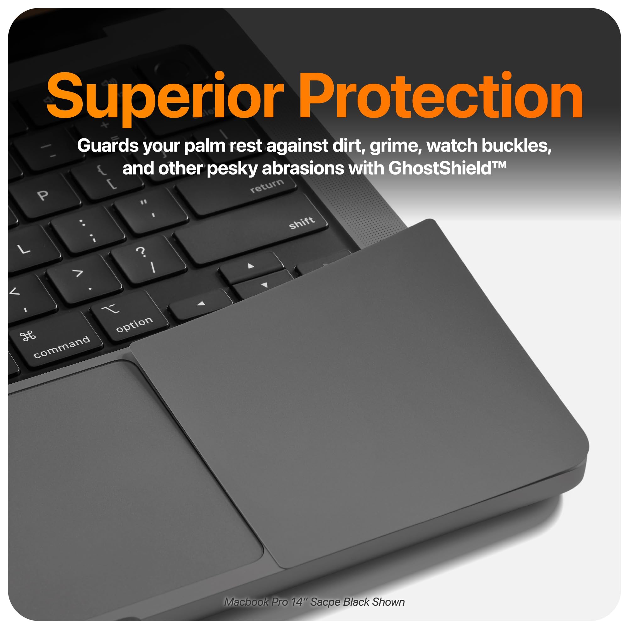 Uppercase Ghostshield Premium Palm Rest Protector Skin Cover Set, Scratches And Wear Protection, Compatible With Macbook Pro 14