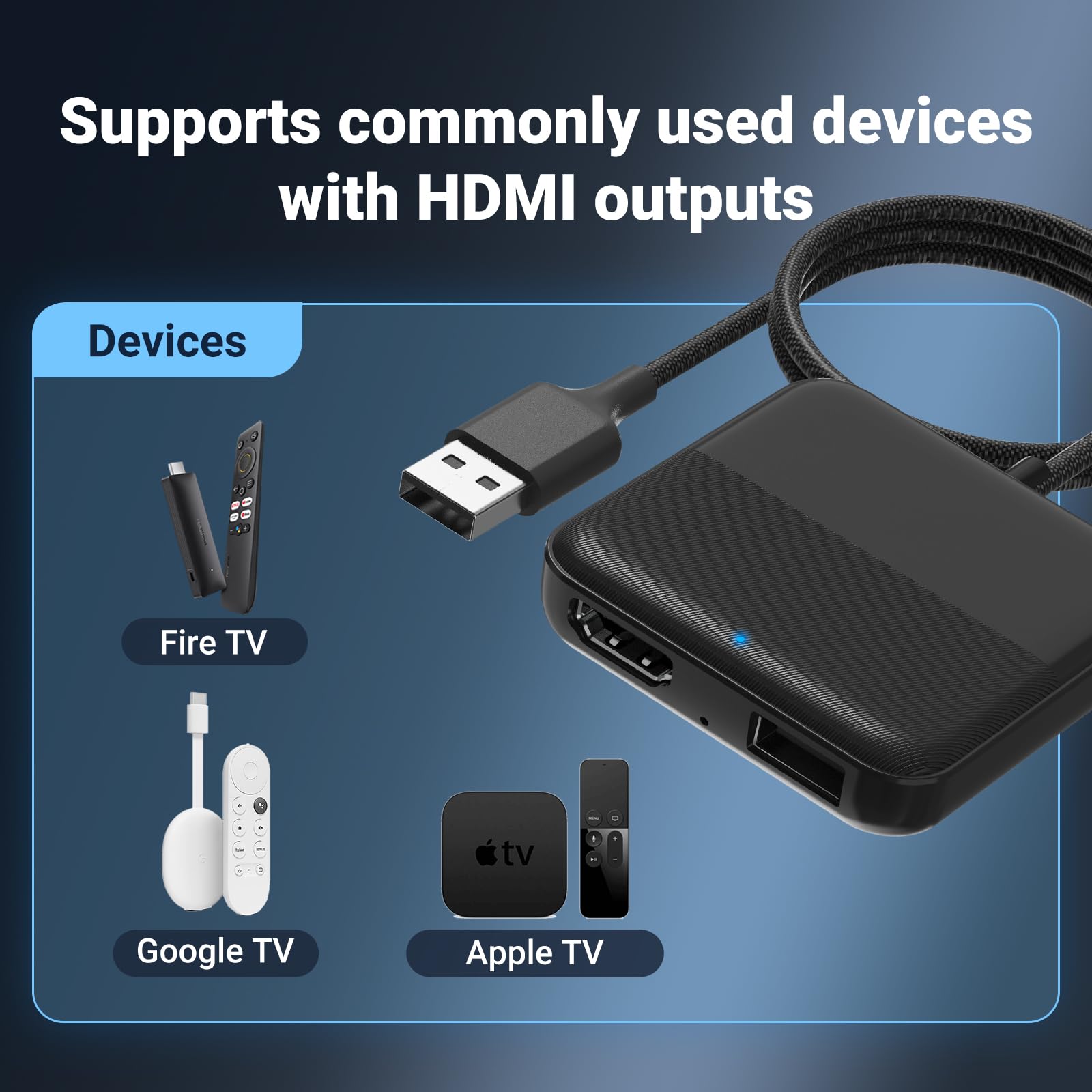 Dreryrit Car Tv Mate,Car Tv Converter For Fire Tv Stick, Google Tv Stick, Set Top Box, Screen Thrower, Game Consoles,Hdmi Multim