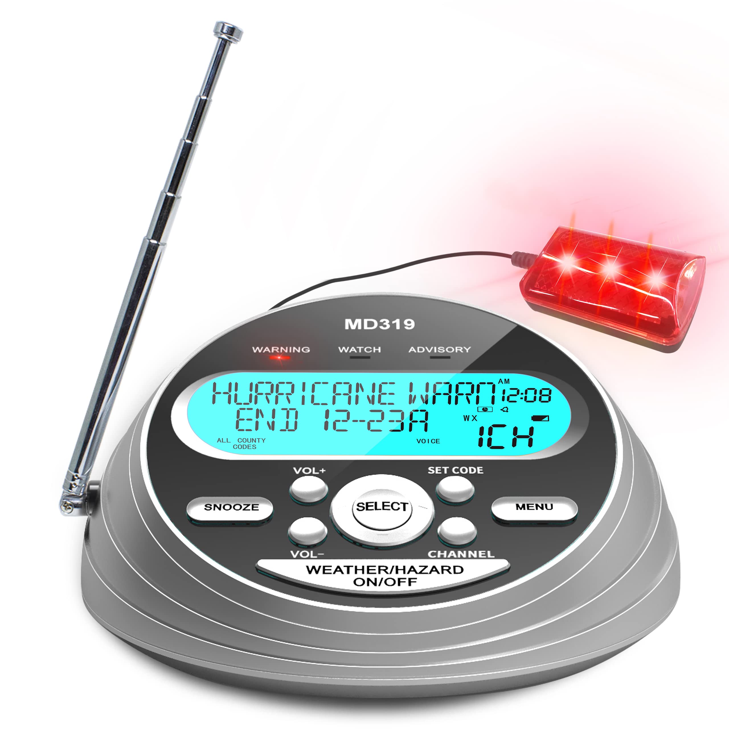 Noaa Weather Radio S.A.M.E. Localized Programming,Weather Alert Radio With 80+ Emergency Alerts,Alarm Clock,Noaa Weather Radio W