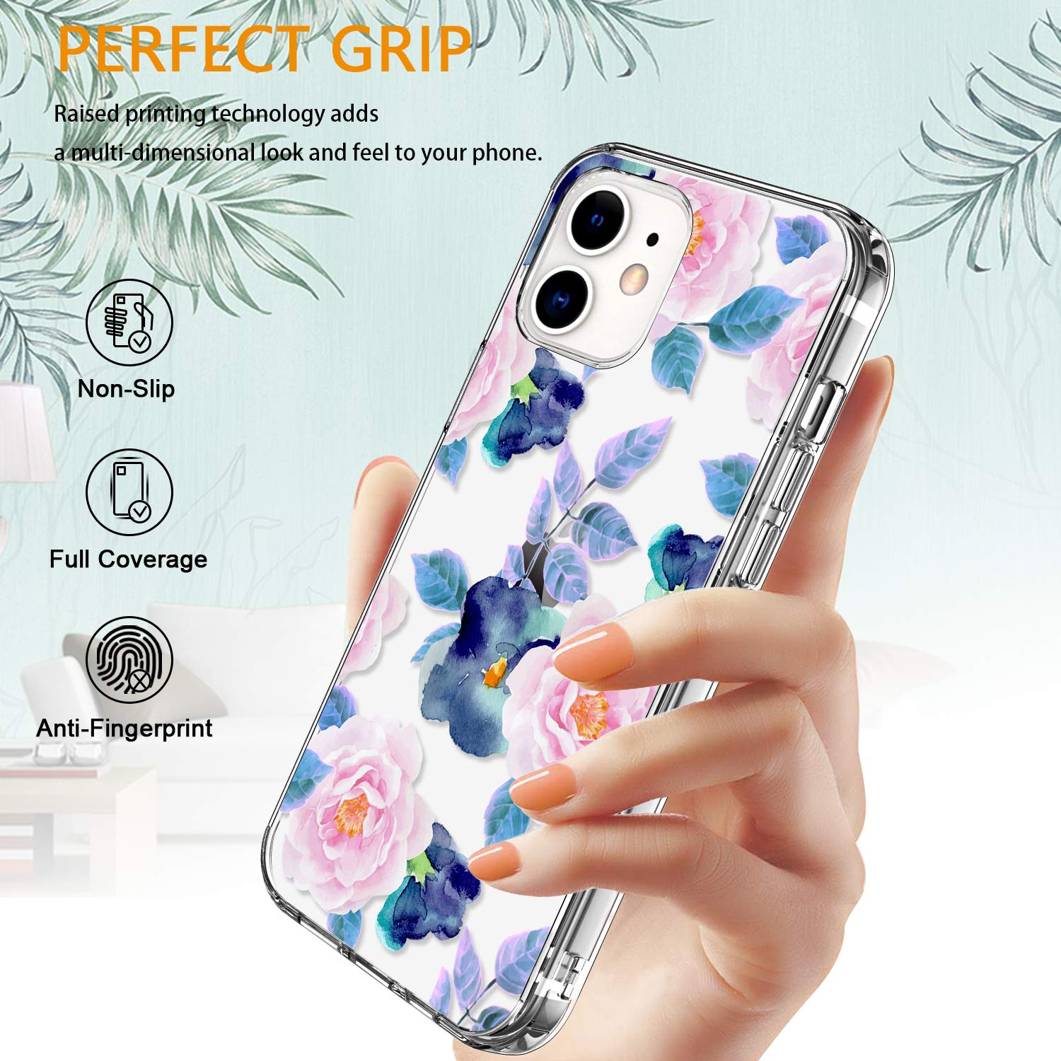 Luhouri Designed For Iphone 12 Case,Iphone 12 Pro Case With Screen Protector   Slim Fit, Sturdy Clear Acrylic Cover For Women An