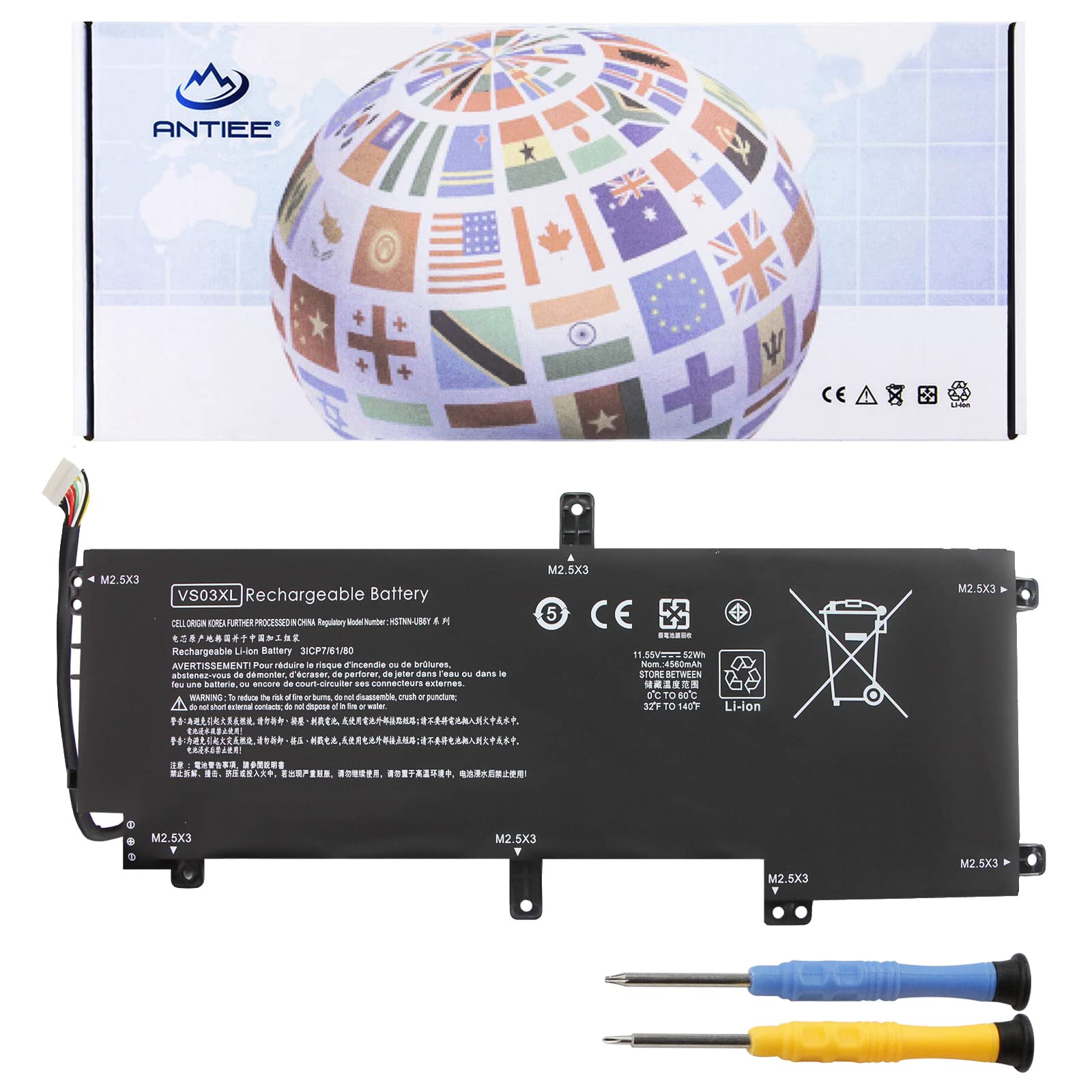 Antiee Vs03Xl 849313 850 Battery For Hp Envy 15 As 15T As Series: 15T As100 15 As133Cl 15 As152Nr 15 As043Cl 15 As182Cl As020Nr