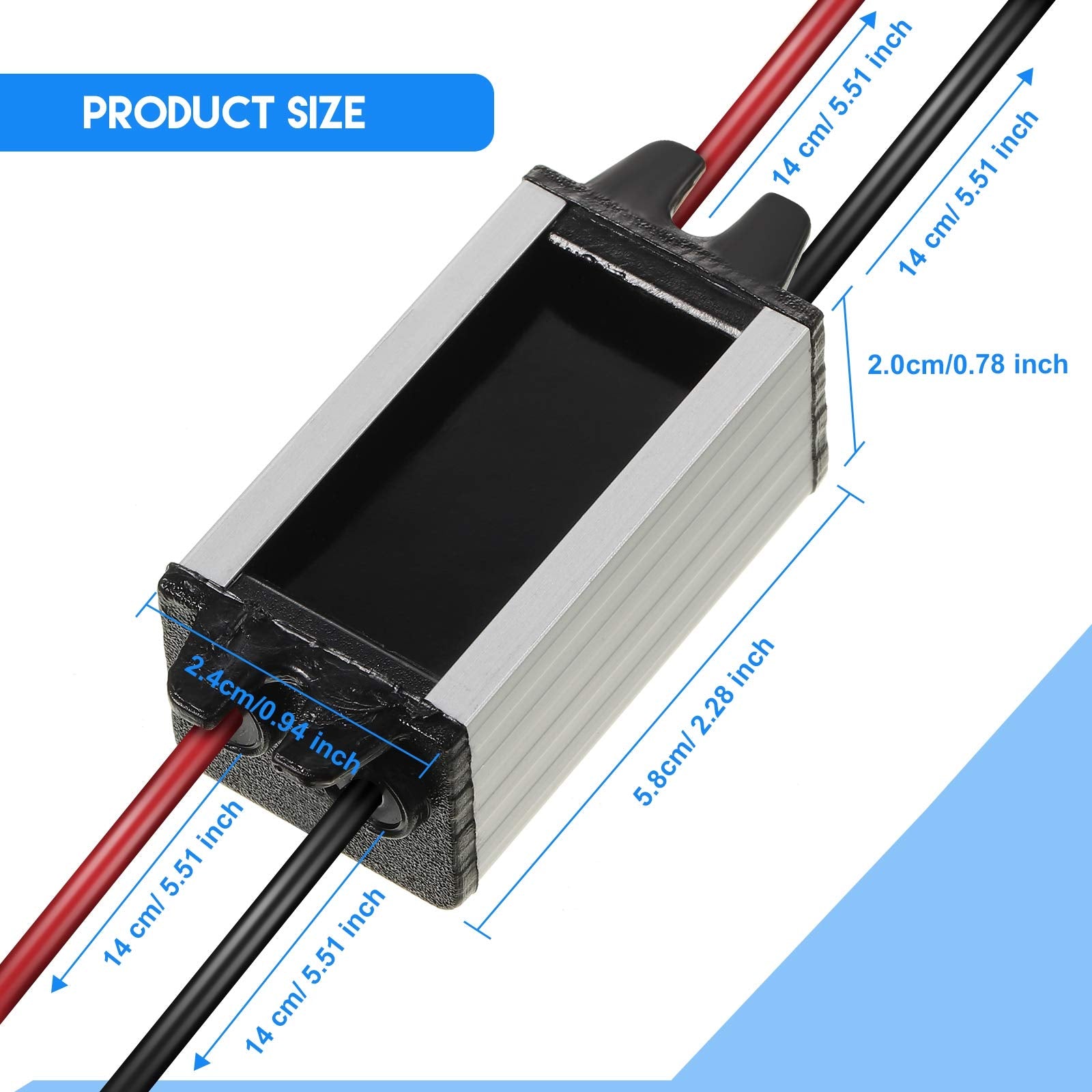 Weewooday 2 Pcs 24V to 12V DC Voltage Reducer Regulator, Waterproof Buck Boost Converter for Golf Carts, Accepts DC 15-40V Inputs