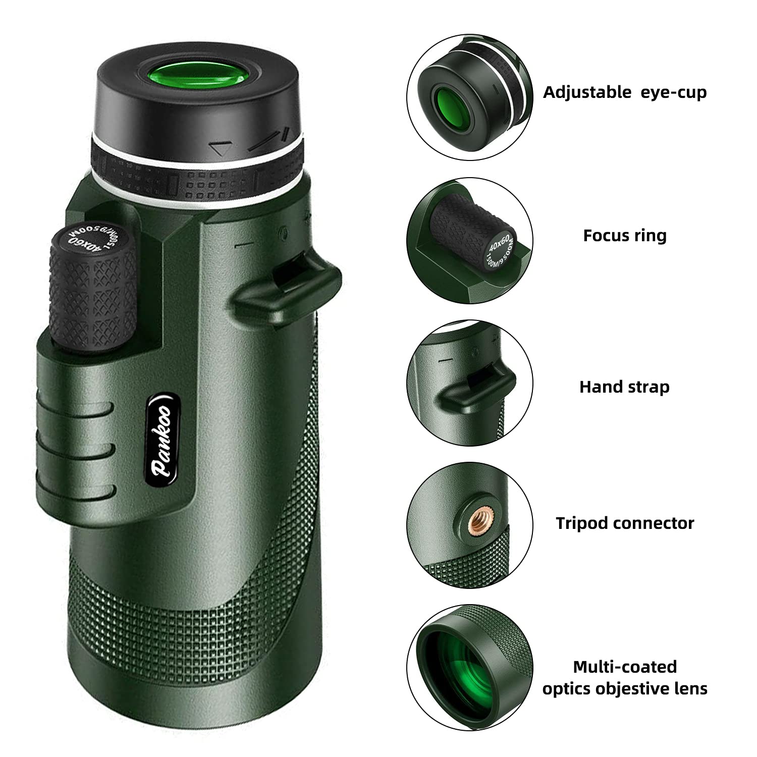 40X60 Monocular Telescope With Smartphone Holder & Tripod, 2023 Power Prism Compact Monoculars For Adults Kids, Hd Monocular Sco