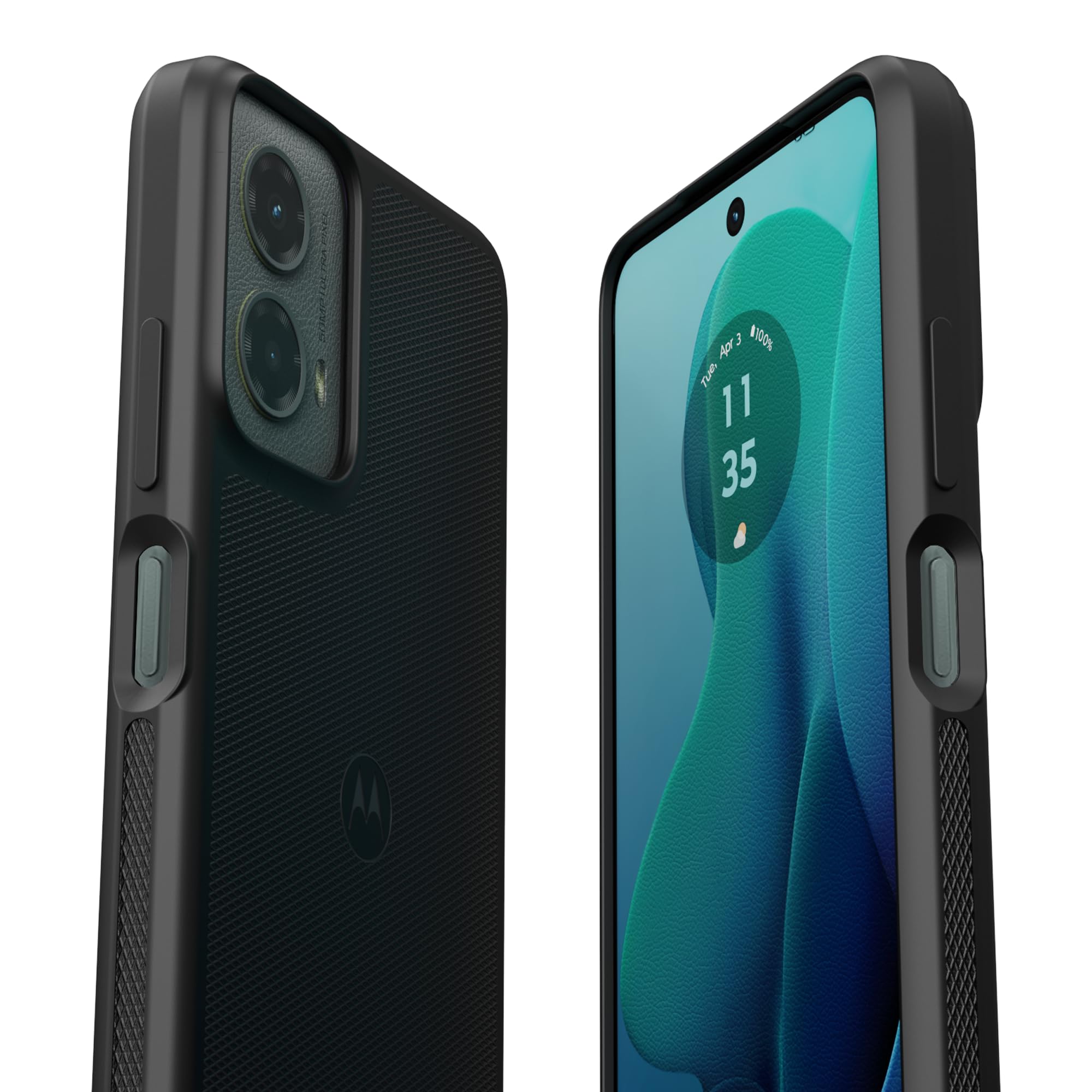 Motorola Moto G 5G (2024) Textured Protective Case  Black   Precision Fit Shock Absorbing Cases For Enhanced Phone Grip, Style,