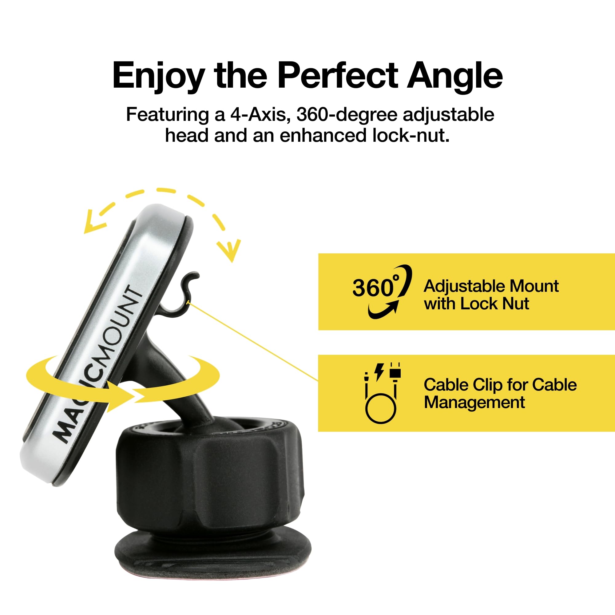 Scosche MPDB MagicMount Pro Magnetic Car Phone Holder   Strong Magnet Car Mount for iPhone and Android   Secure Magnetic Phone Holder for Car Dashboard   Universal 360� Adjustable Cell Phone Holder