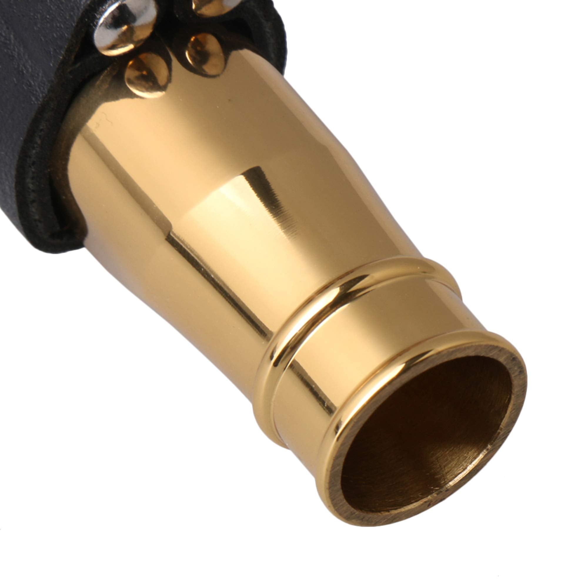 Yibuy Golden Jazz B Flat Tenor Saxophone Mouthpiece 7# W/Pu Leather Cap