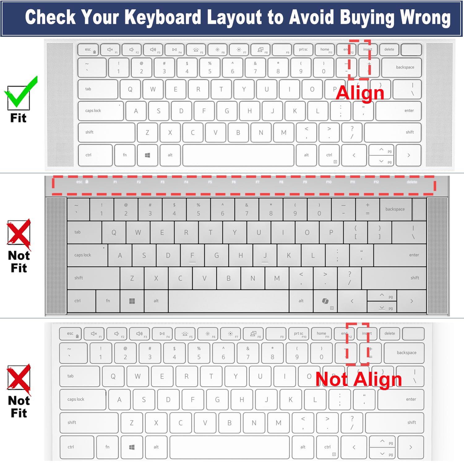Keyboard Cover For 2024 2023 2022 Dell Xps 15 9500 9510 9520 9530 15.6 Inch & Xps 17 9720 9700 9710 9730 17 Inch & Dell Precisio