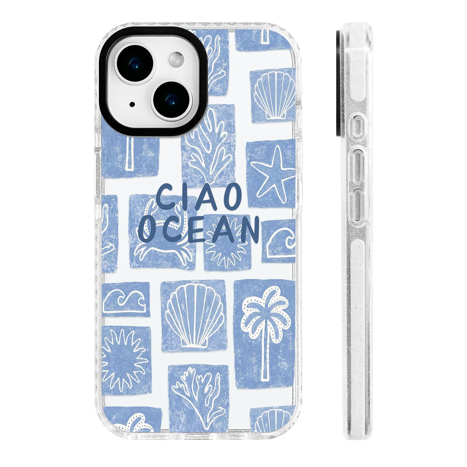 ChiCs-Flaura for iPhone 14 Plus & iPhone 15 Plus Case [Military-Grade Drop Protection/Nautical Soft TPU Protective/Camera Protec