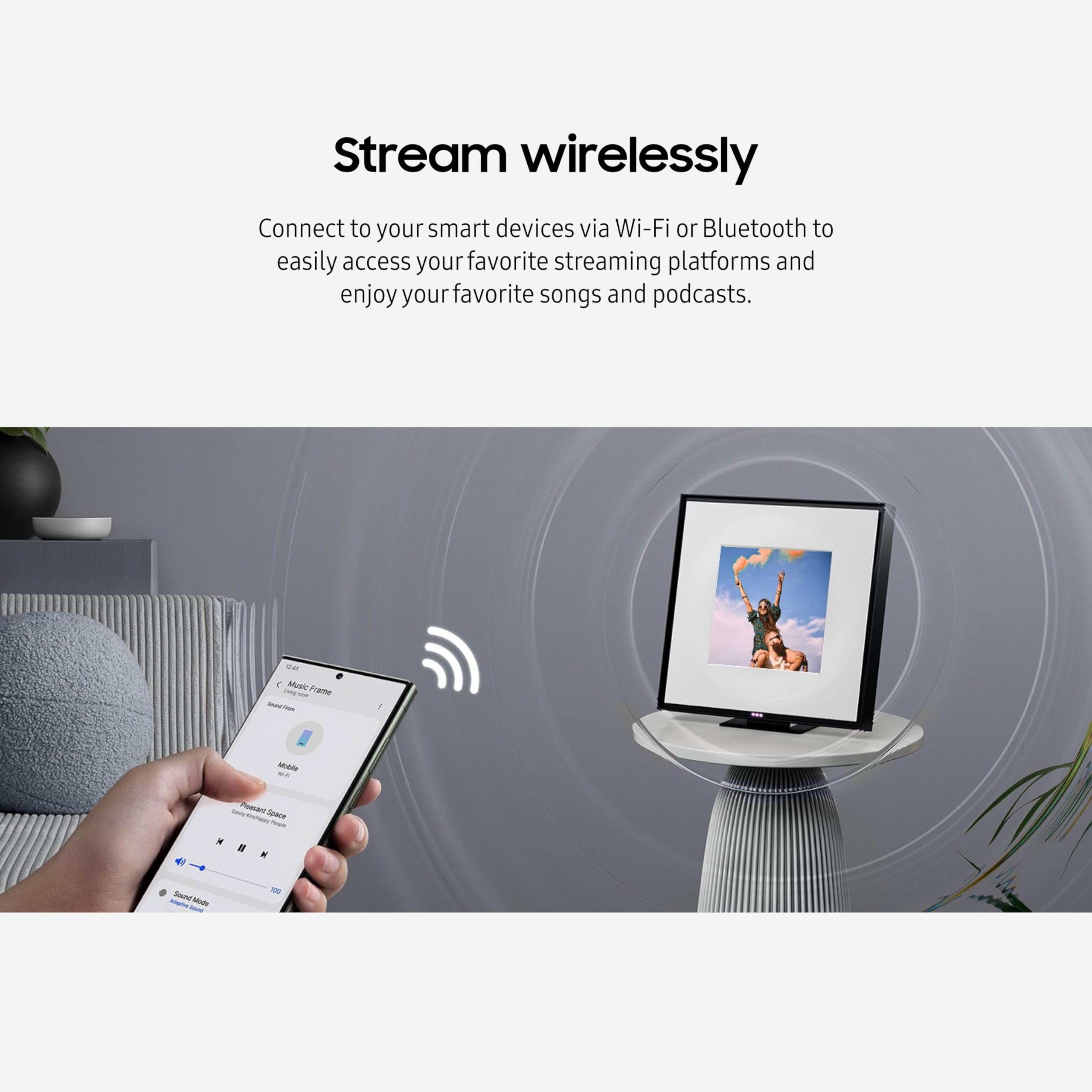 Samsung Ls60D Music Frame Smart Speaker With Dolby Atmos Audio, Q Symphony, Customizable Design, Wide Range Sound, Wireless Wi F