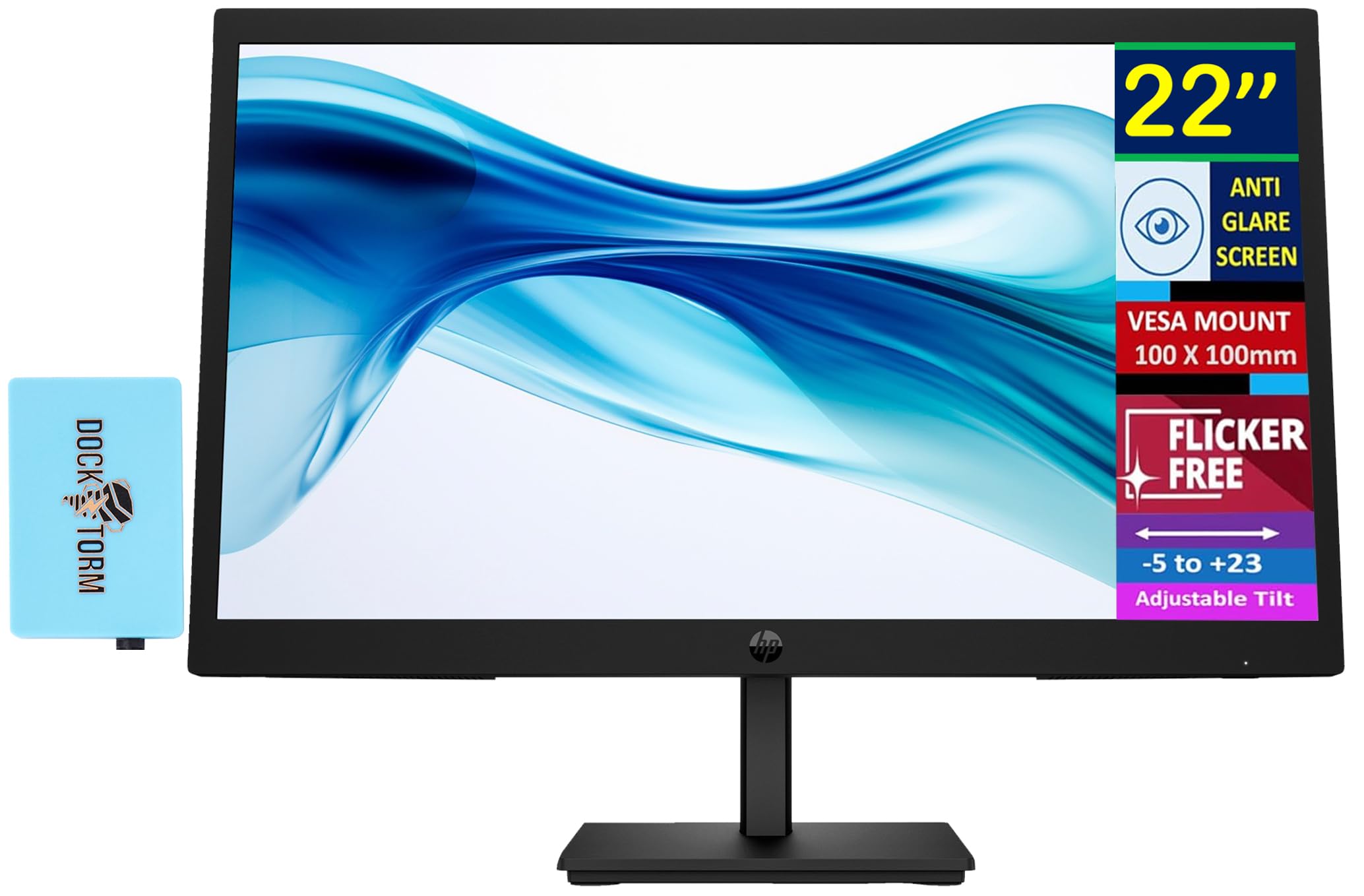 Hp 22'' Series 3 Pro 322Pv Fhd Va Monitor With 5 Ms Response Time, Anti-Glare, Flicker Free, Vesa Mount (100X100Mm), Hdmi, Vga &