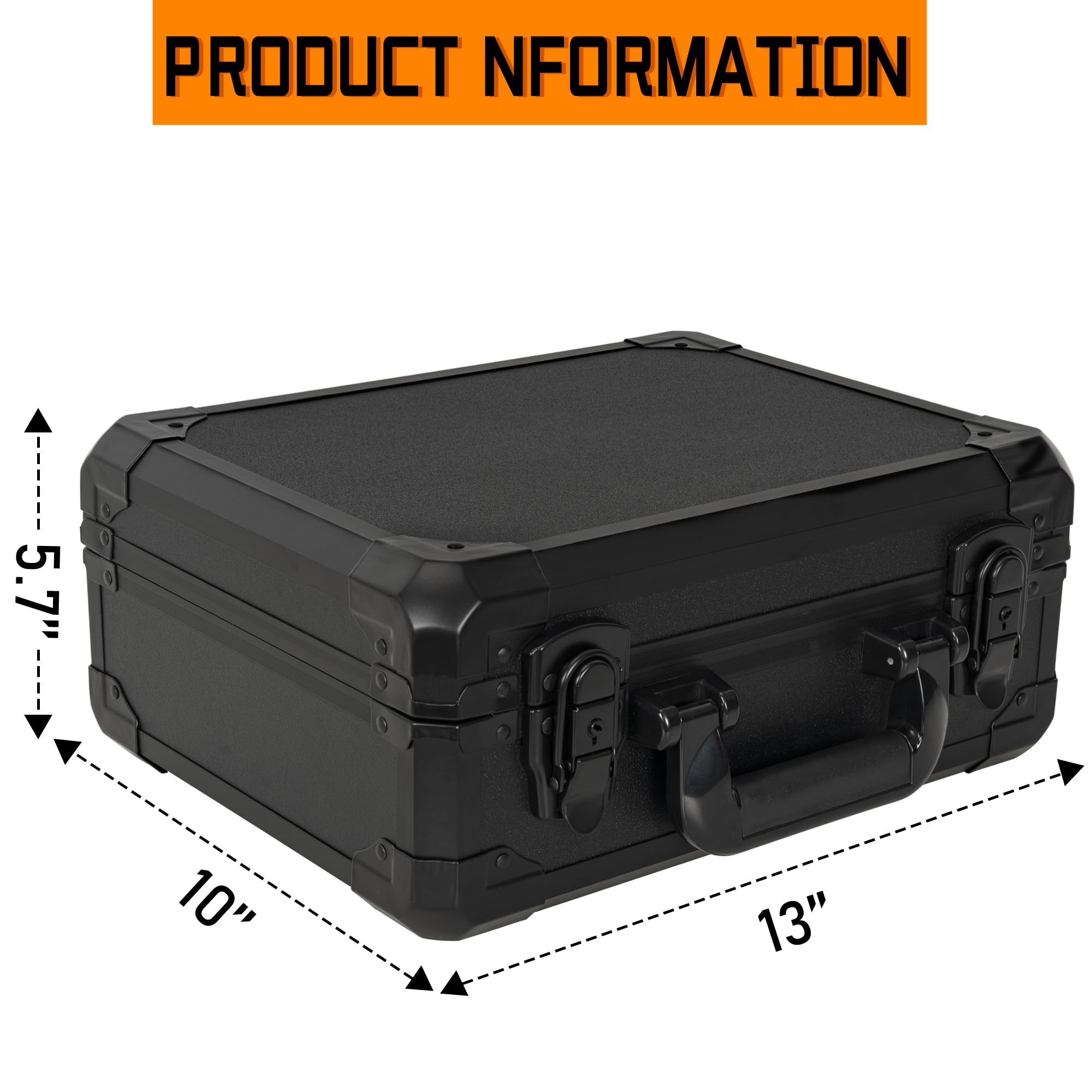 Ithwiu 13 Inch Aluminum Carrying Case 13 X 10 X 5.5 Inch Ideal For Microphone & Camera Gear Transportation, Dj Mixer Case With C