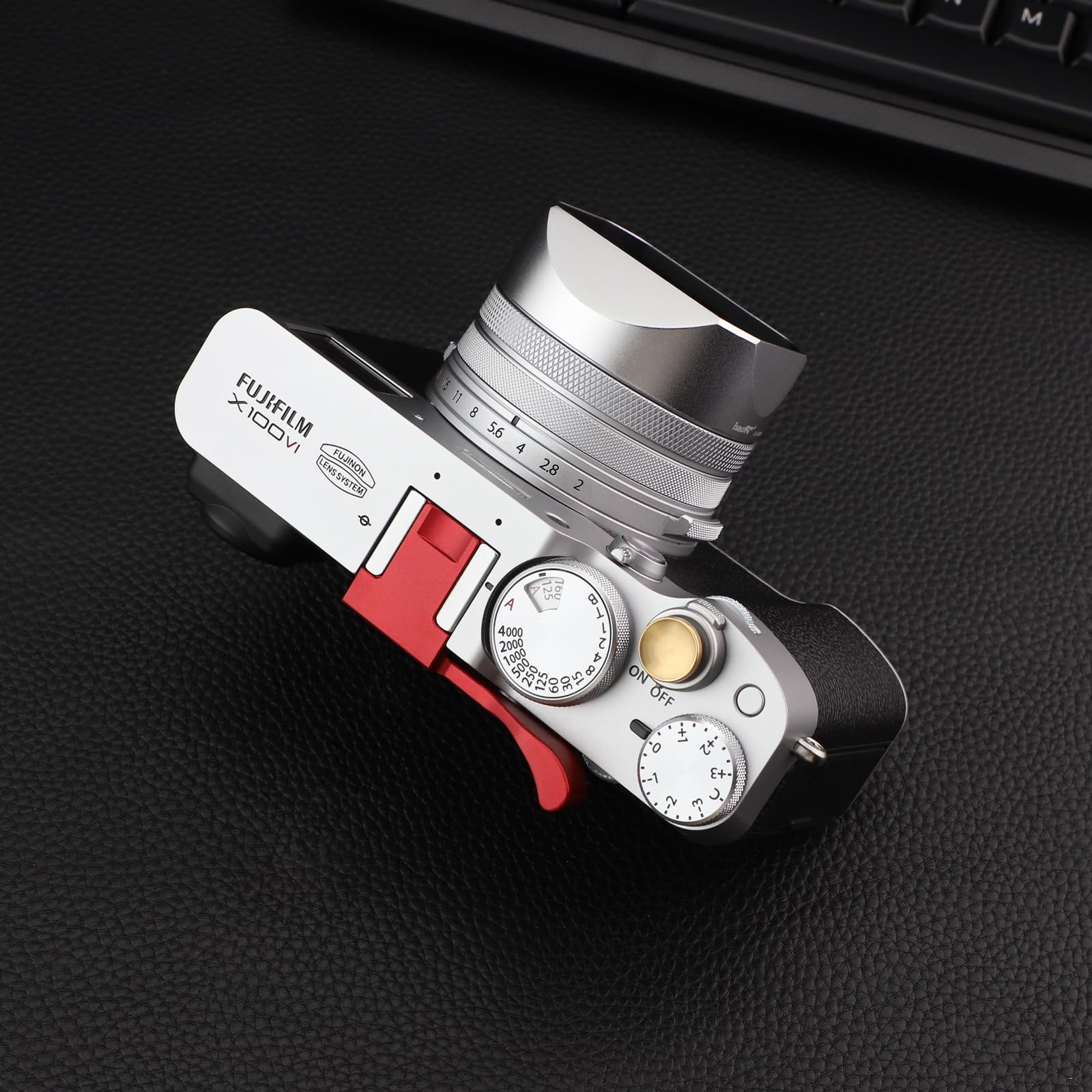 Haoge Lh X54W Square Metal Lens Hood With 49Mm Adapter Ring For Fujifilm X100Vi Fuji X100V Camera Silver