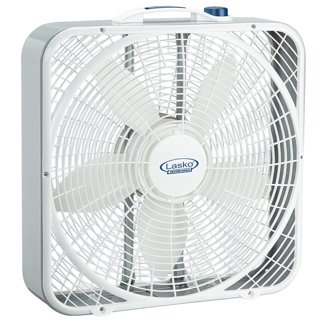 Lasko 20' Weather Shield Performance Box Fan Features Innovative Wind Ring System For Up To 30% More Air, 20 Inch, 3720