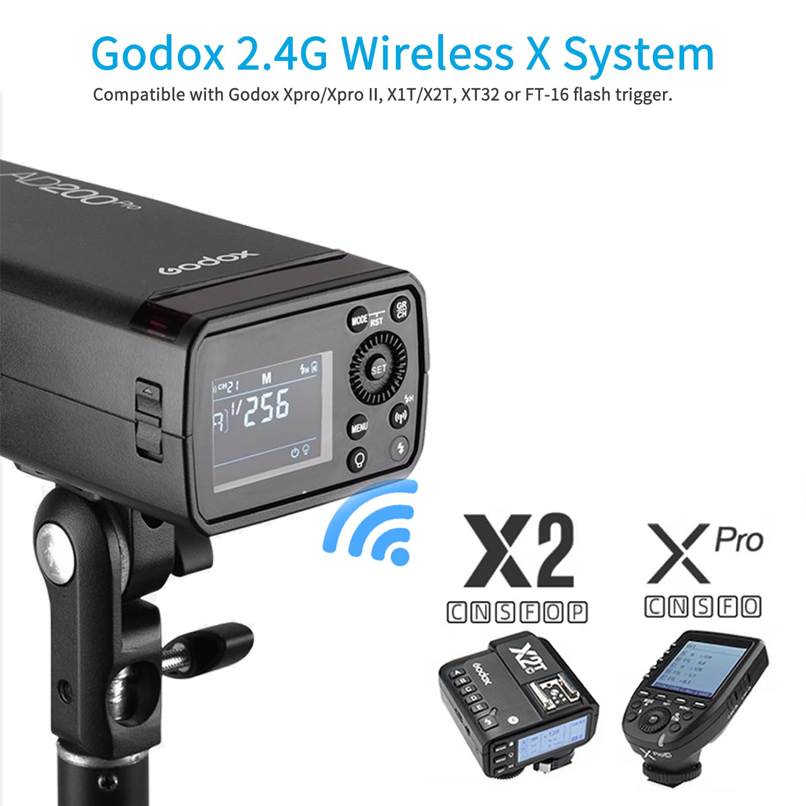 Godox Ad200 Pro Ad200Pro Pocket Flash, 200Ws 2.4G Ttl Speedlite Outdoor Flash Strobe, 1/8000S Hss Monolight With Lithium Battery