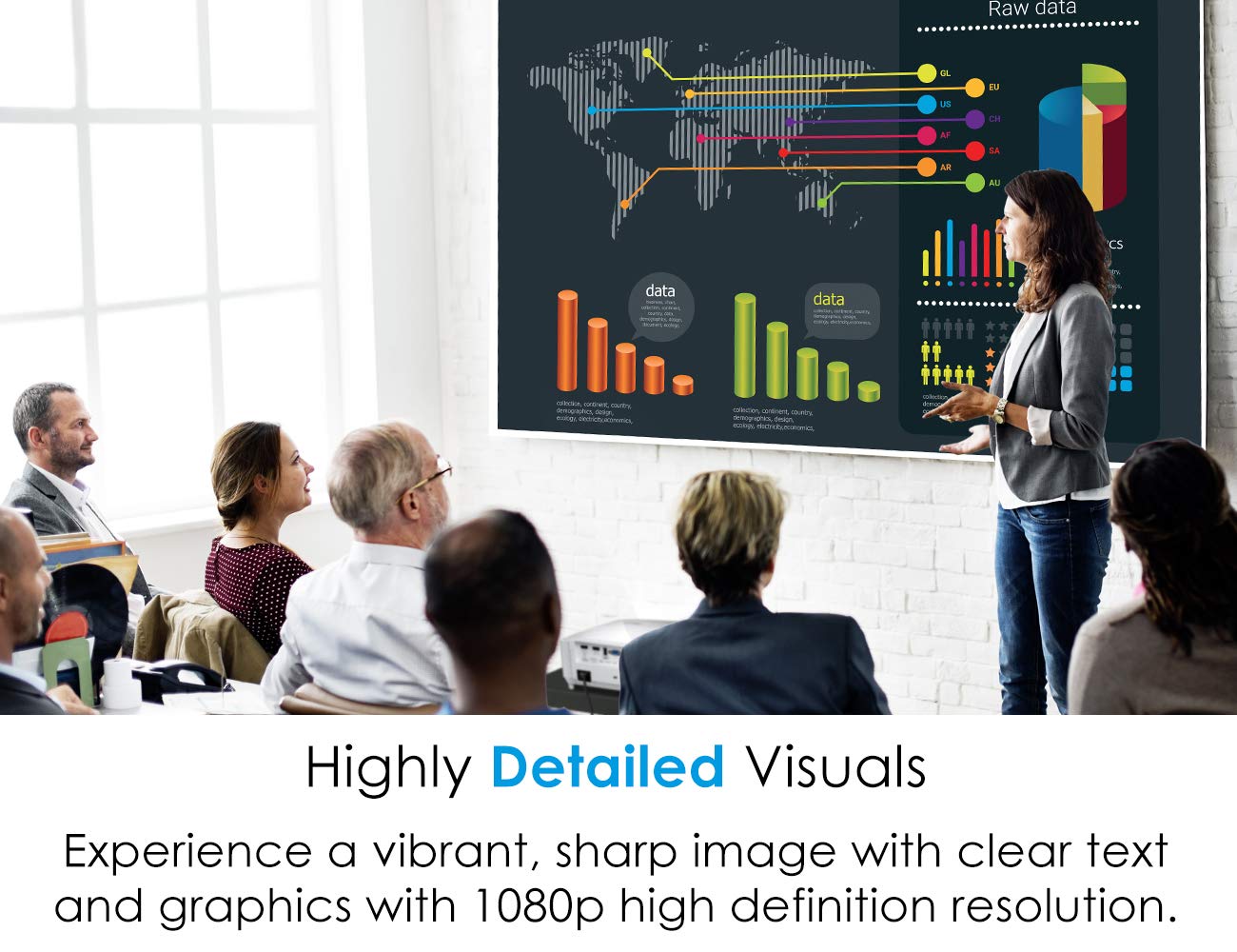 Optoma Eh412St Short Throw 1080P Hdr Professional Projector | Super Bright 4000 Lumens | Business Presentations, Classrooms, Or Meeting Rooms | 15,000 Hour Lamp Life | Speaker Built In | Portable