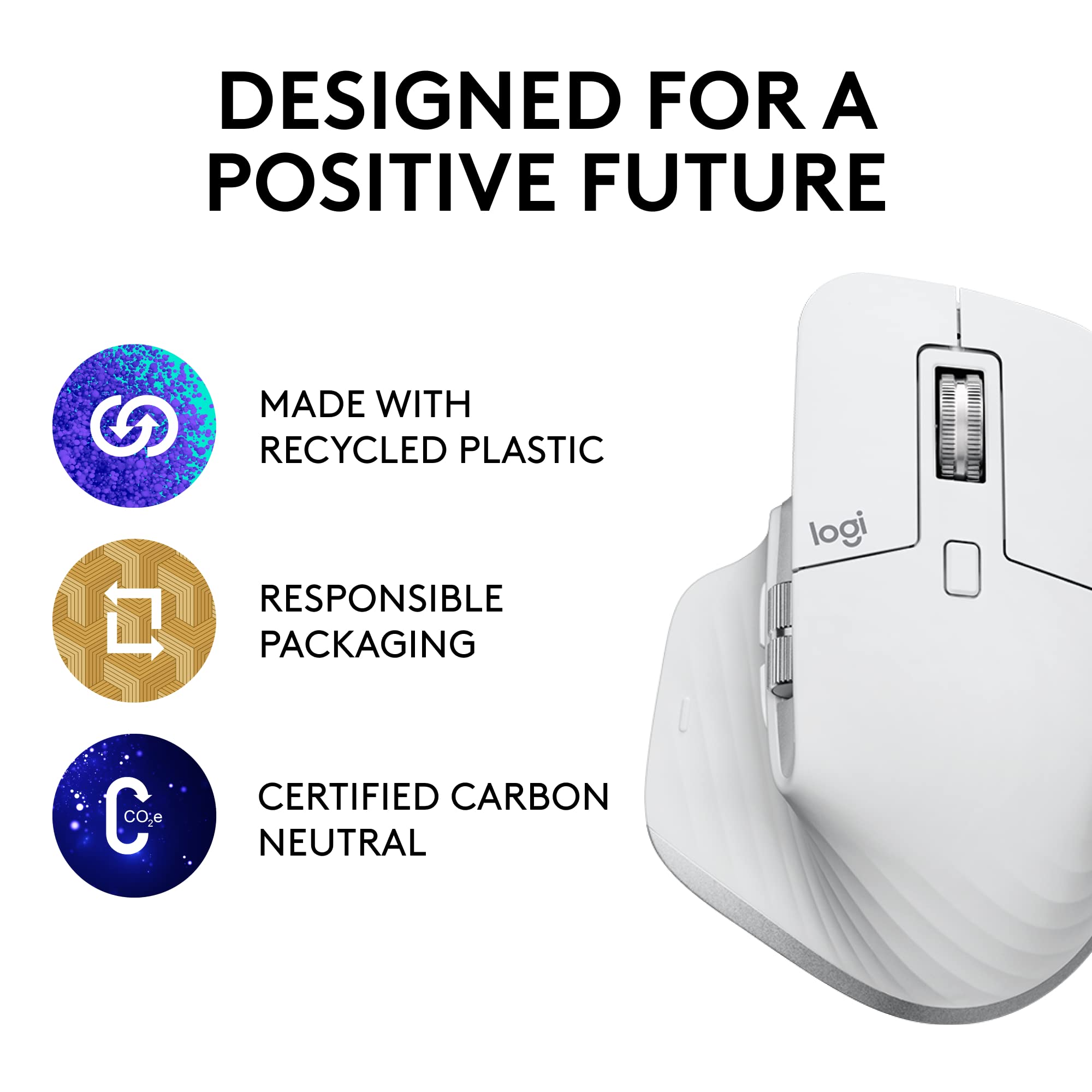 Logitech Mx Master 3S - Wireless Performance Mouse, Ergo, 8K Dpi, Track On Glass, Quiet Clicks, Usb-C, Bluetooth, Windows, Linux