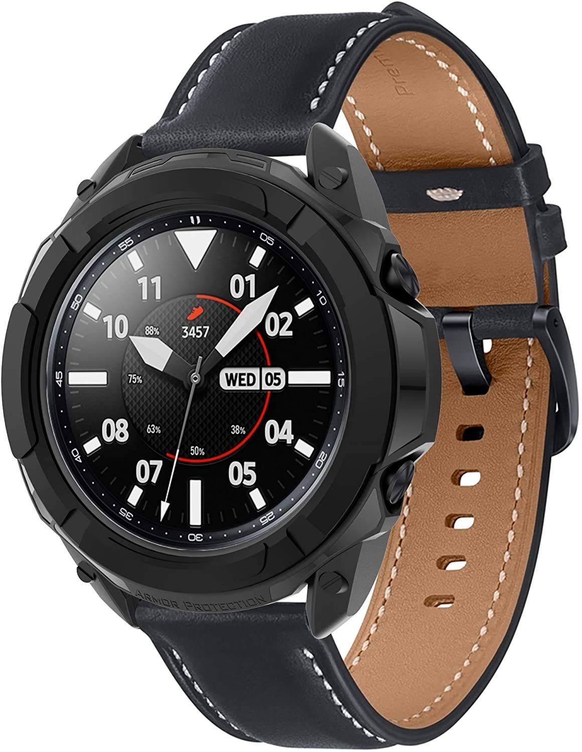 Tencloud Watch Case For Samsung Galaxy Watch 3, Rotatable Bezel Cover Protector, 41Mm/45Mm, Black