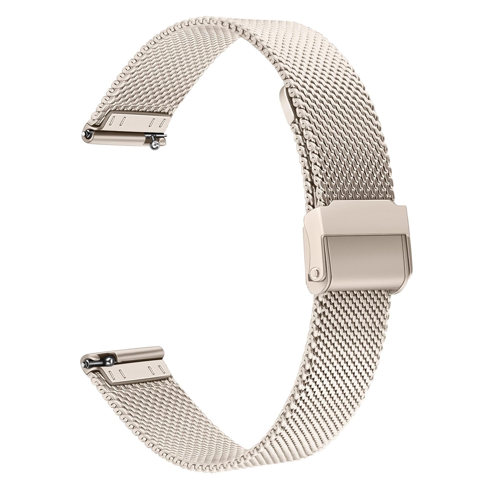 Trumirr Women Band For Garmin Lily 2 Smart Watch, Mesh Stainless Steel Watchband Cream Gold Strap For Garmin Lily 2 Only