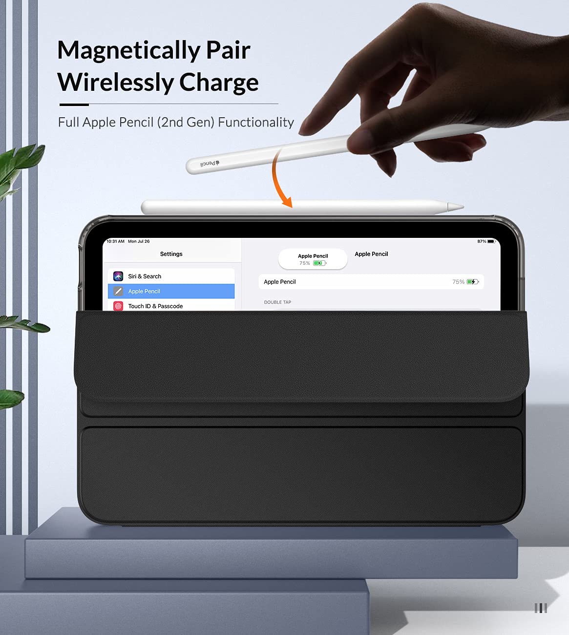 MoKo Case Fit New iPad Mini 7 (A17 Pro) 2024, iPad Mini 6th Generation Case 2021 (8.3 inch), iPad Mini 6 Case, Soft TPU Translucent Frosted Back Cover Case for iPad Mini 7th, Black