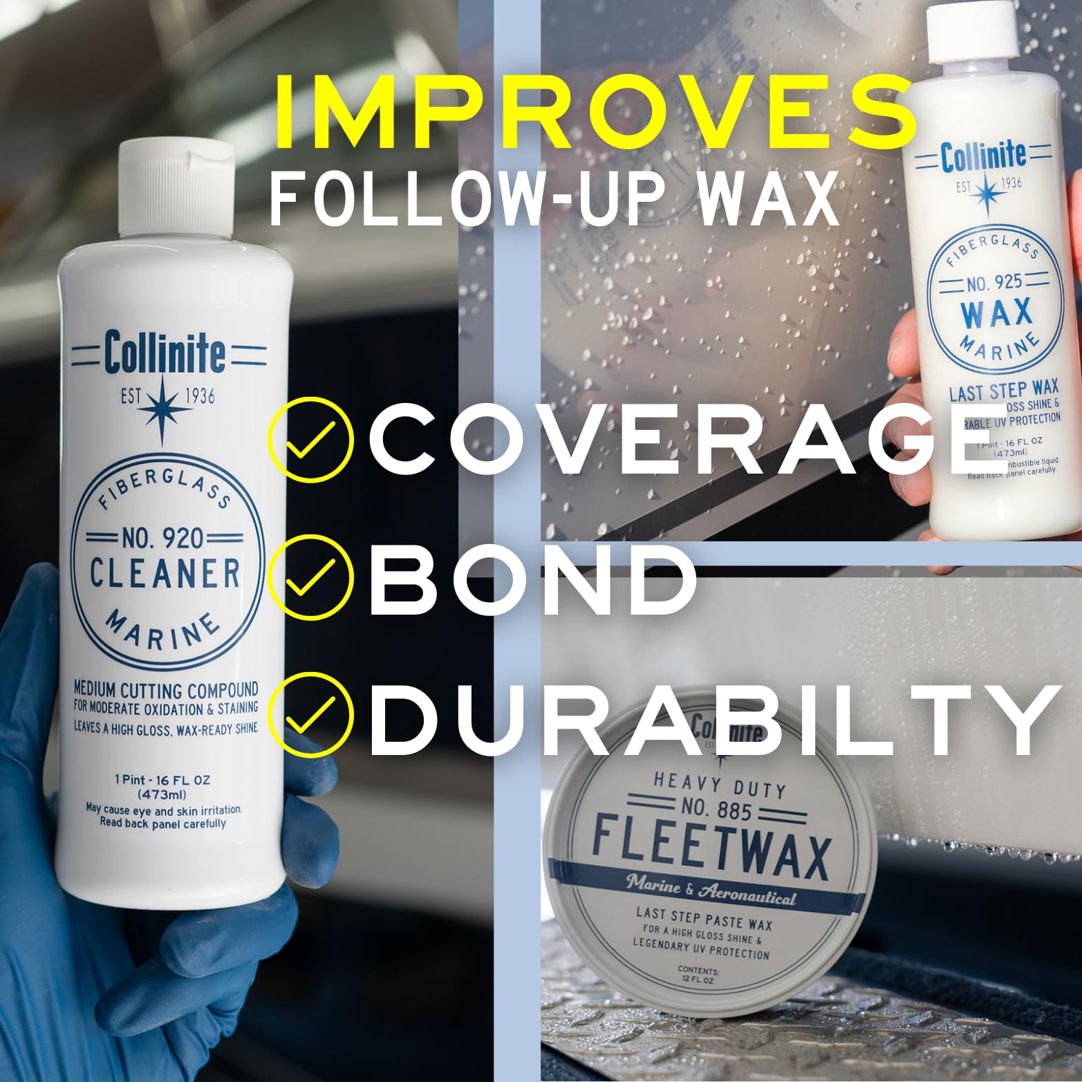Collinite 920 Cleaner-Marine/Rv Stain, Water Spot & Oxidation Remover. Easy To Use Heavy Duty Cleaning Compound Restores Shine/E,WBAUVB009VQDWRW