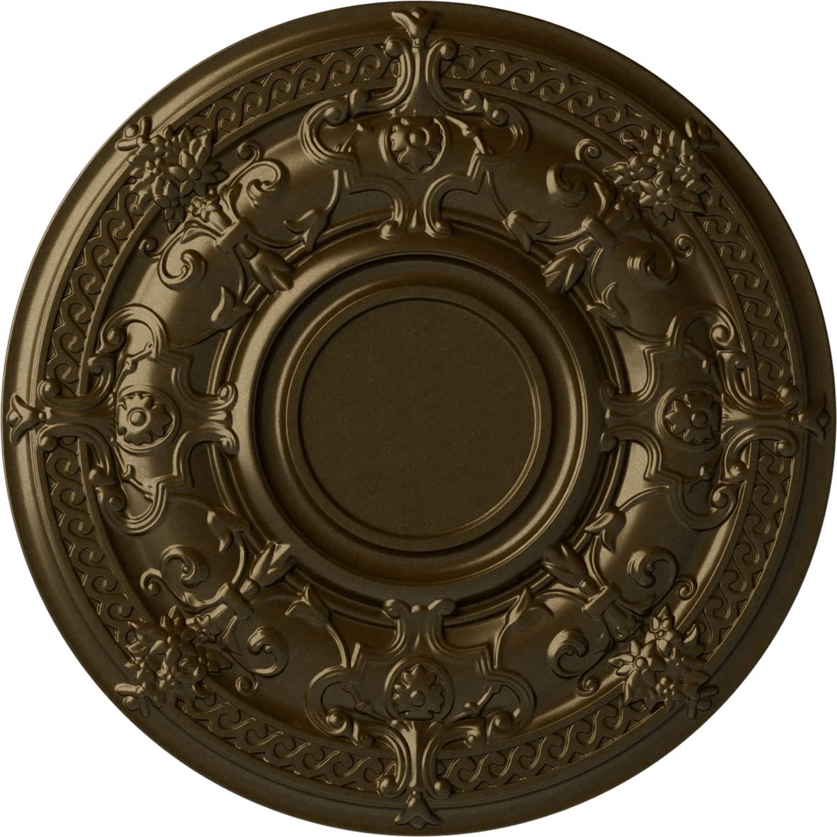 Ekena Millwork Cm33Dabrs Dauphine Ceiling Medallion, 33 7/8''Od X 1 3/8''P (Fits Canopies Up To 13 1/4''), Hand Painted Brass