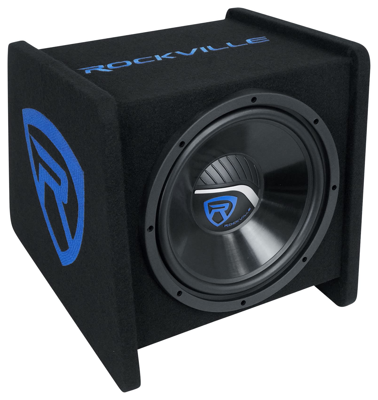 Rockville RV12P 12 600W Car Audio Subwoofer in Vented Sub Enclosure Box, 4 Ohm, High-Performance Bass, MDF Construction Perfect