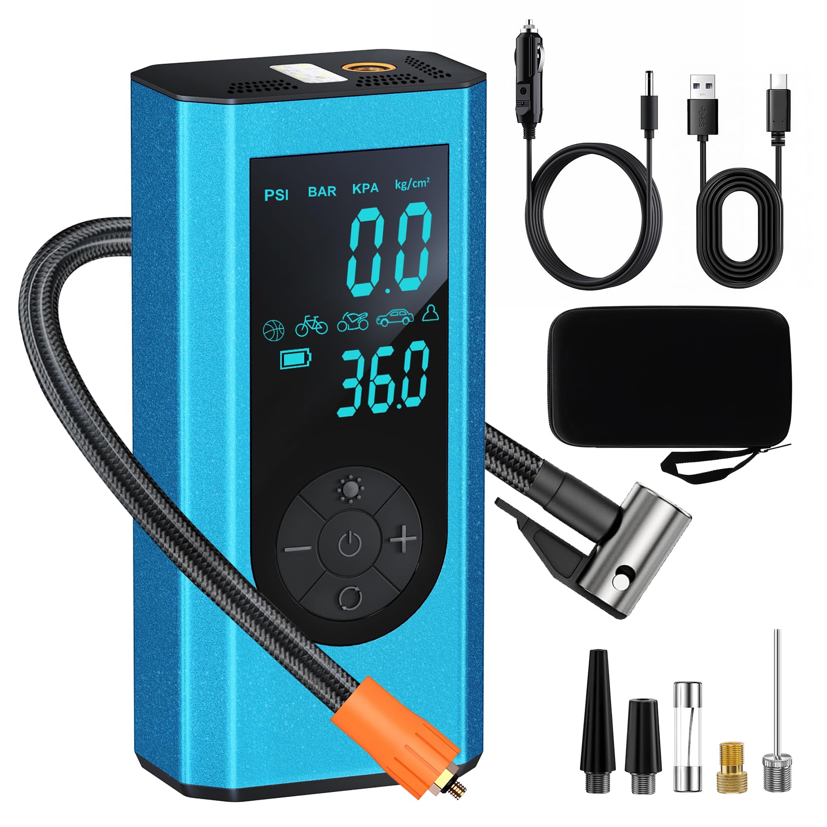 Tire Inflator Portable Air Compressor   20000Mah Cordless Air Pump, 2X Faster 150 Psi Car Tire Digital Pressure Gauge With Led L